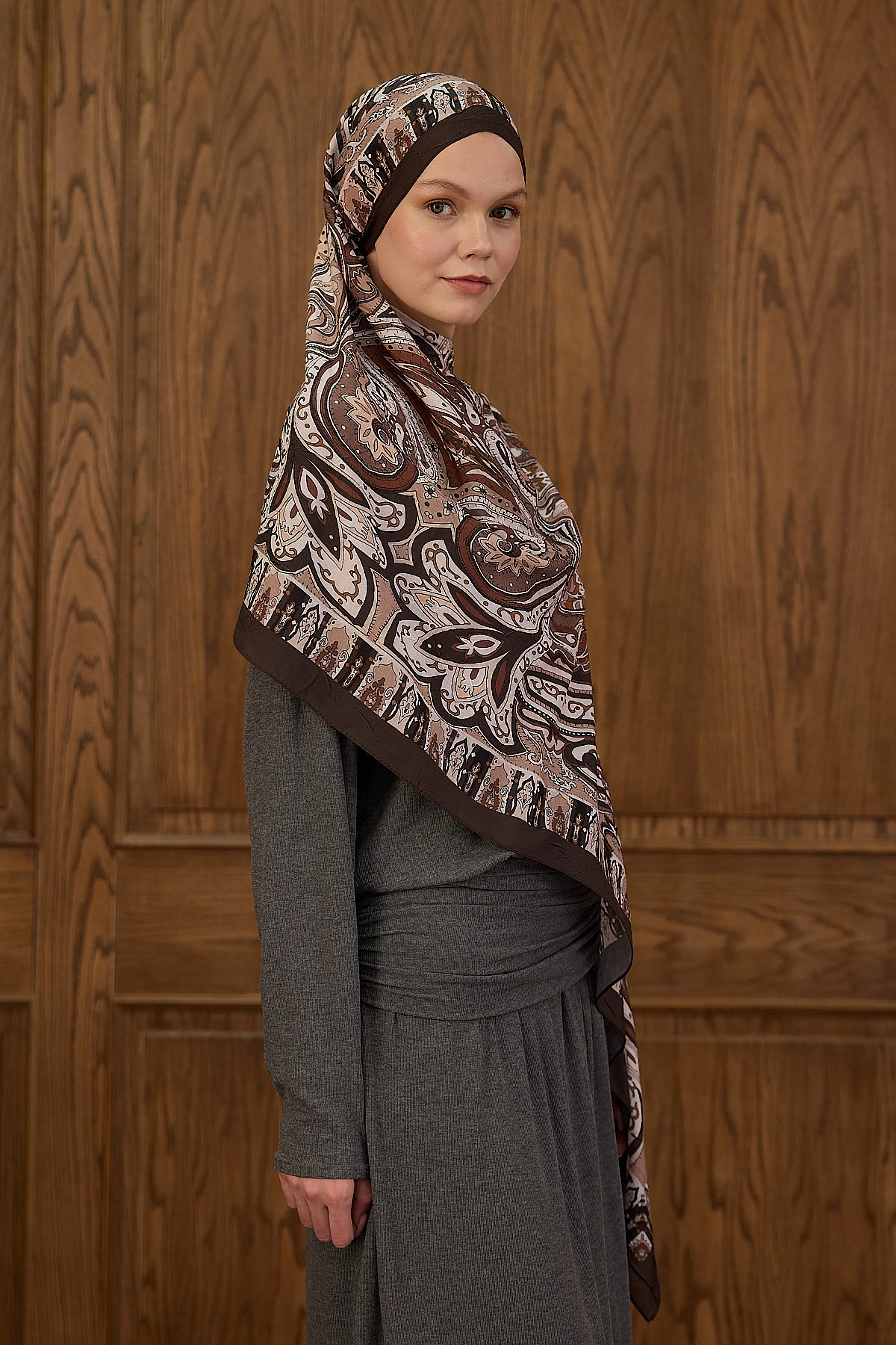 Bambu Kraş Şal 7002 - Acı Kahve