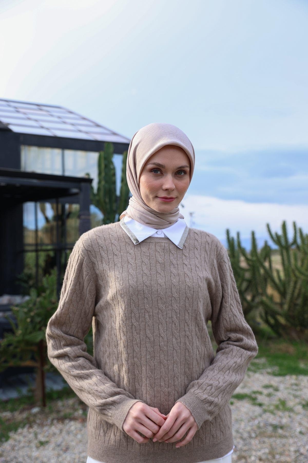 Celina Jakar Eşarp Gri Pembe 9902-13