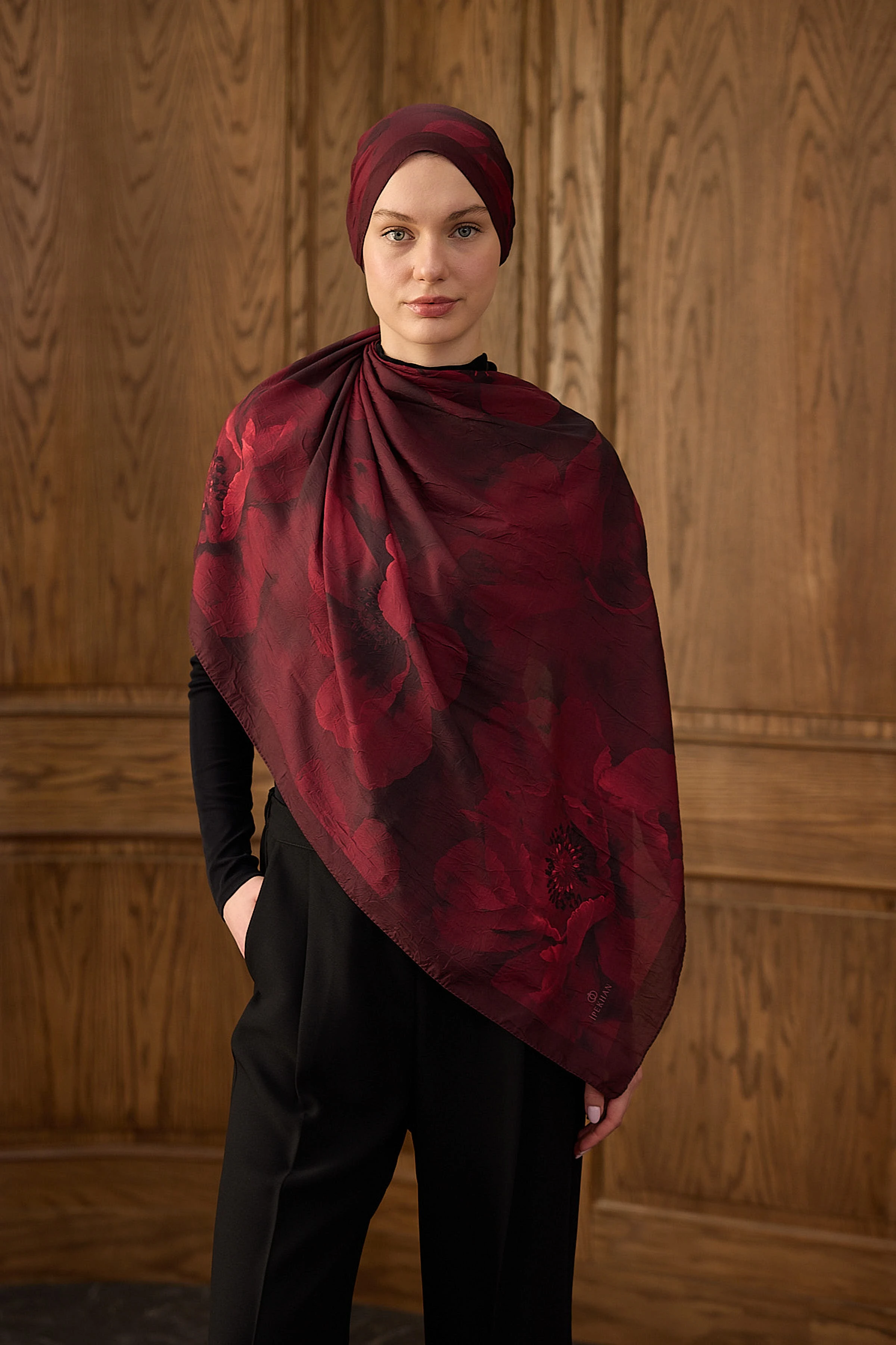 Bambu Kraş Şal 7014 - Bordo