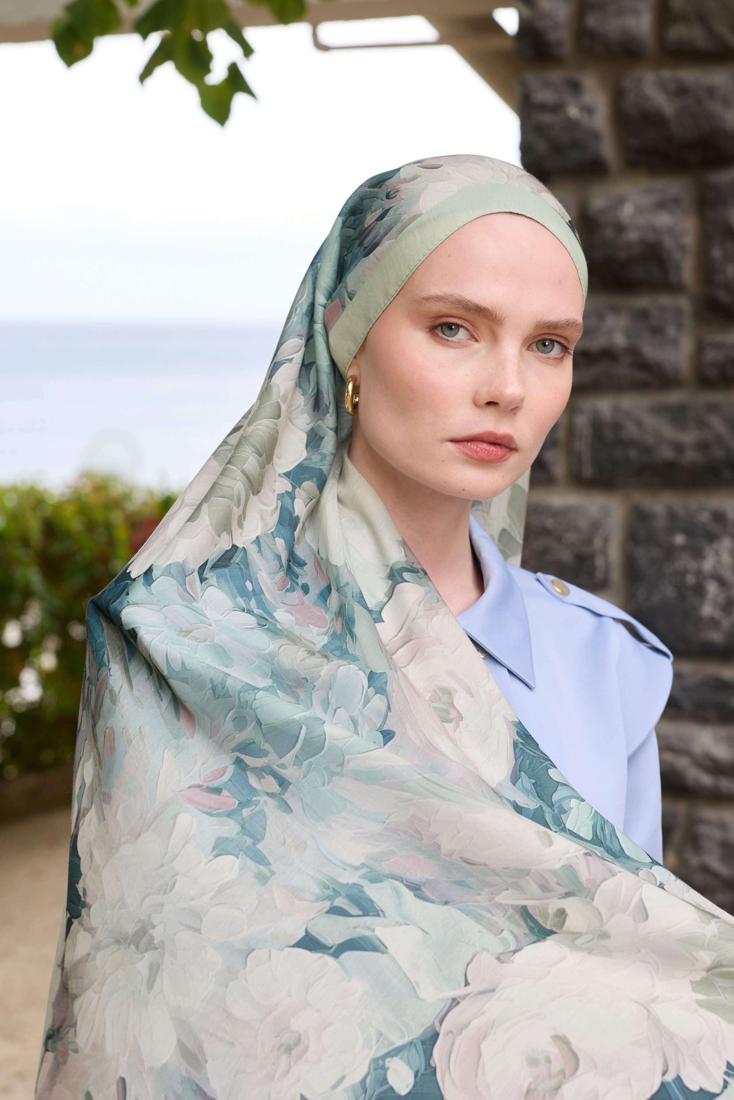 Winter Bloom Soft Şal 3069-10099 - Pastel Yeşil