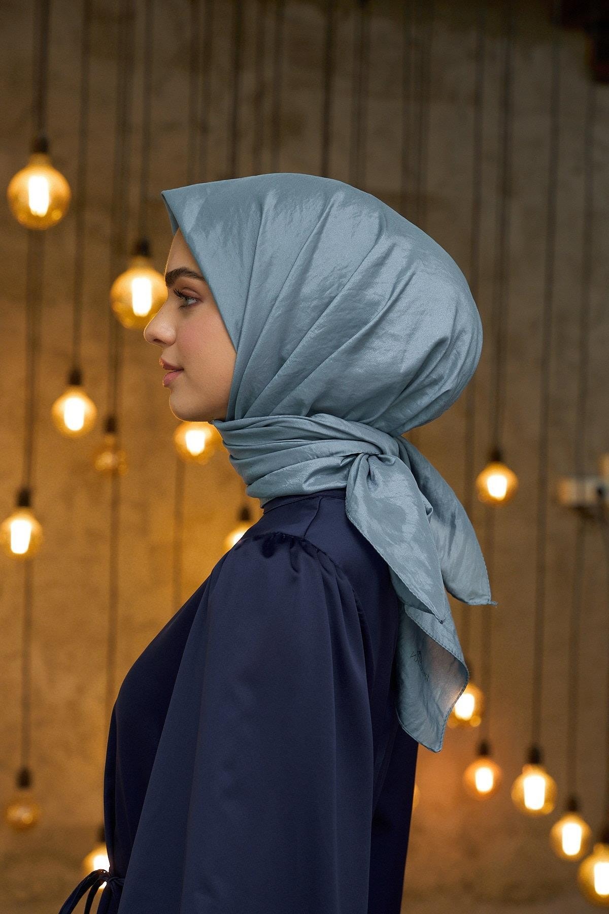 Düz Desen Vual Eşarp Füme Vual İpek Eşarp - 10100-25