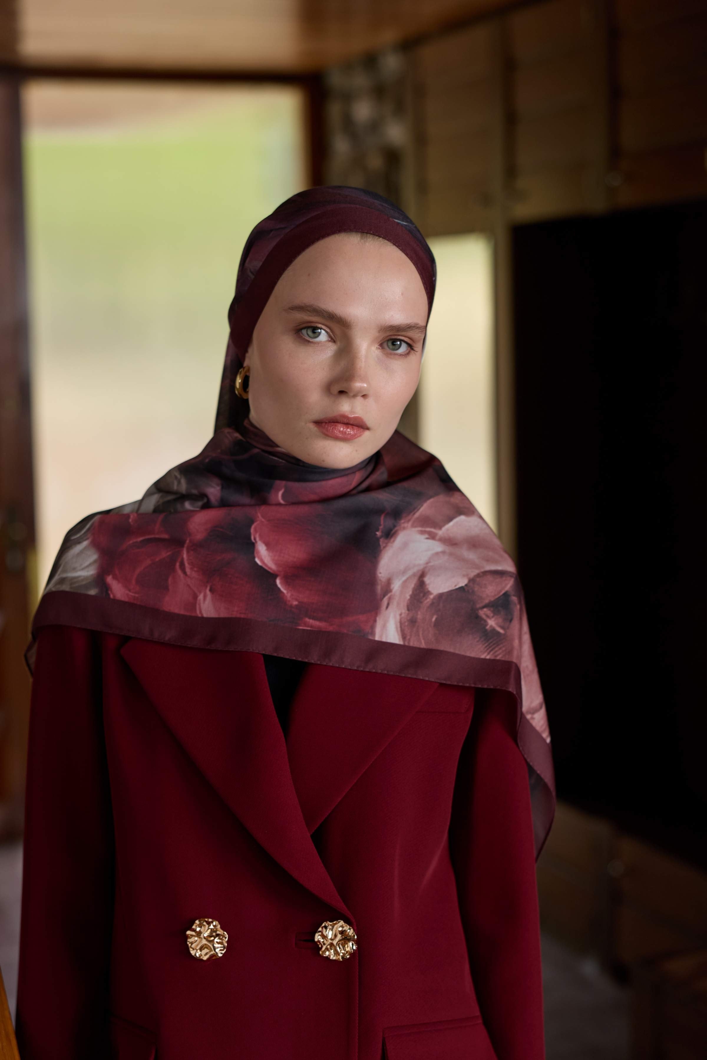 Winter Bloom Soft Şal 3068-10097 - Bordo