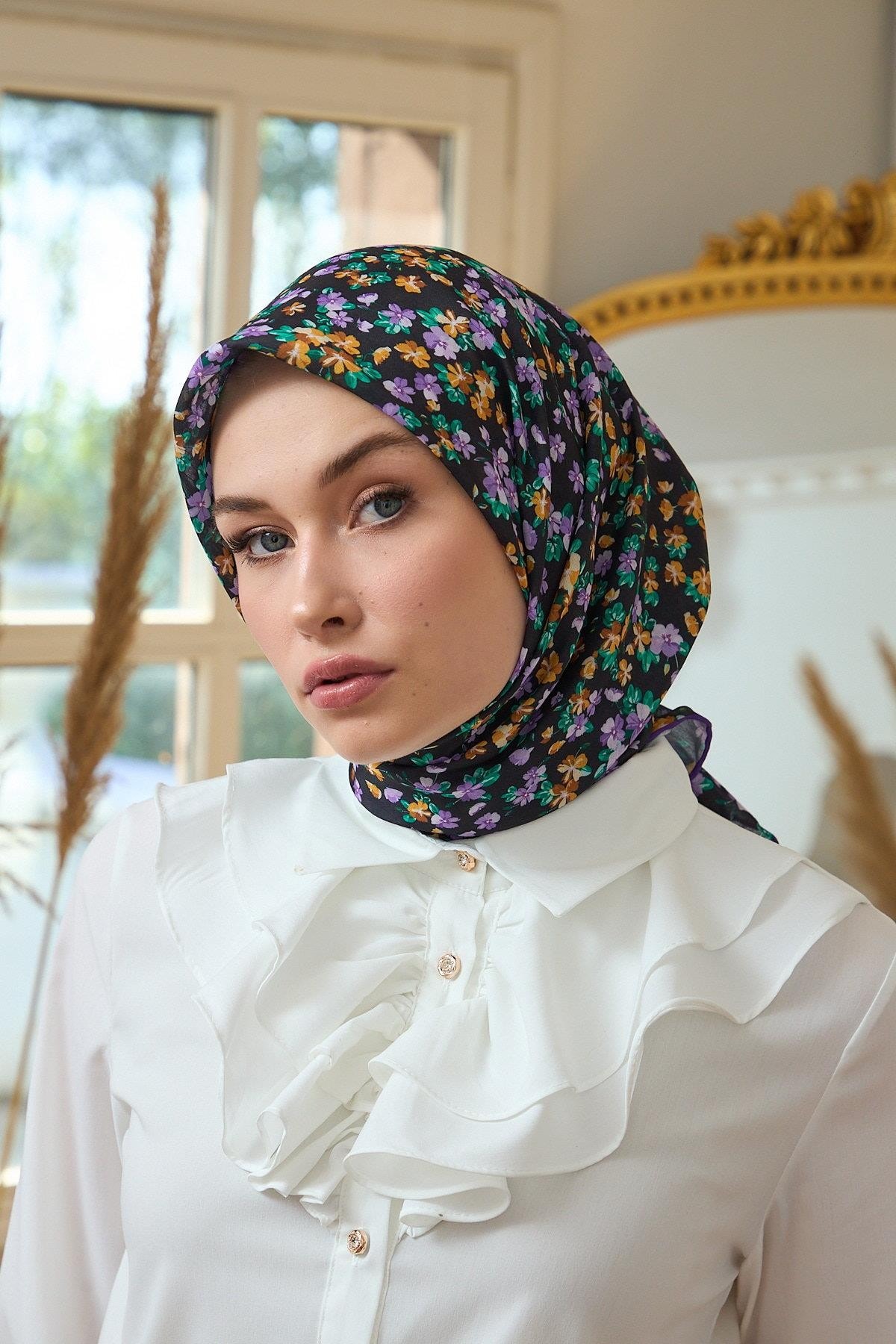 Yaz Işıltısı Koleksiyonu Soft Eşarp Menekşe Siyah 1191-11