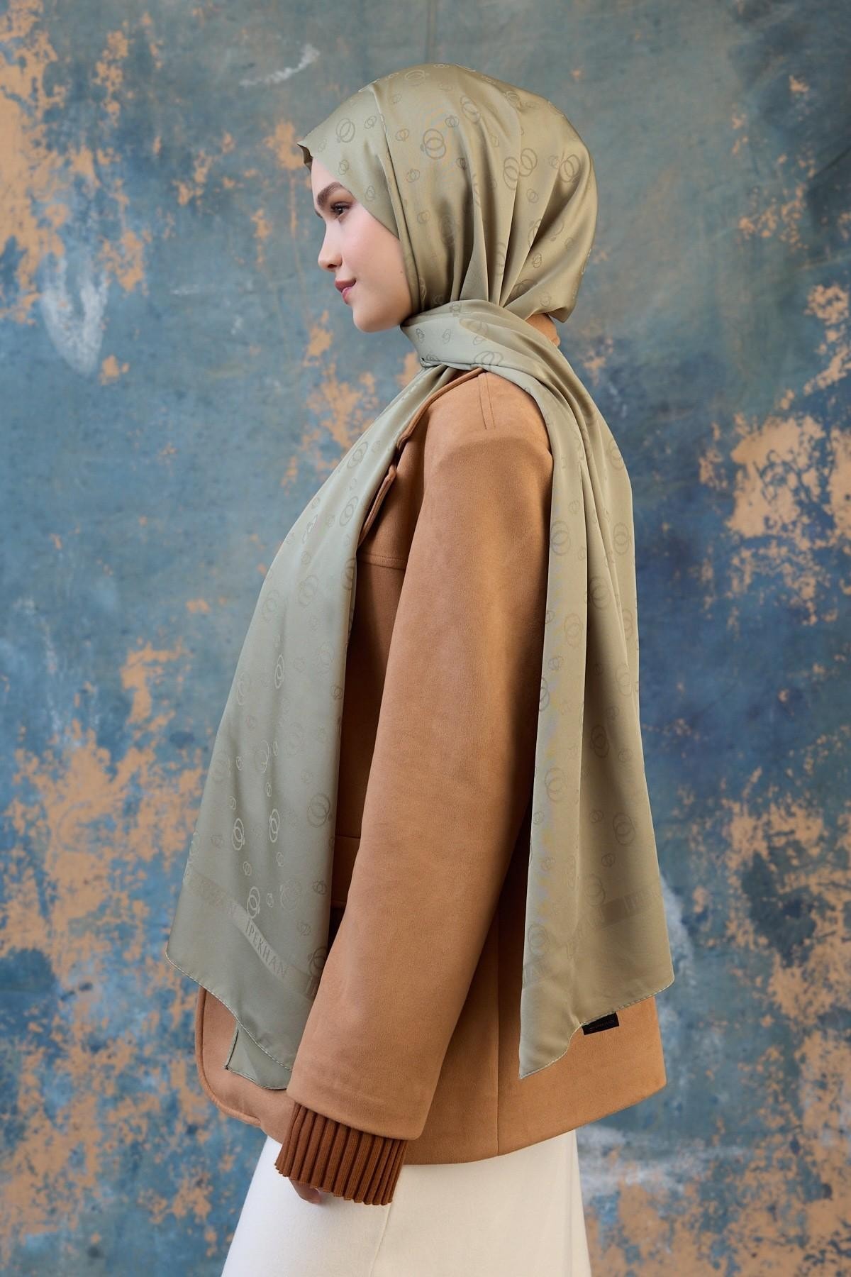 Fall Winter İpeksi Jakar Şal Yeşil 9018-22