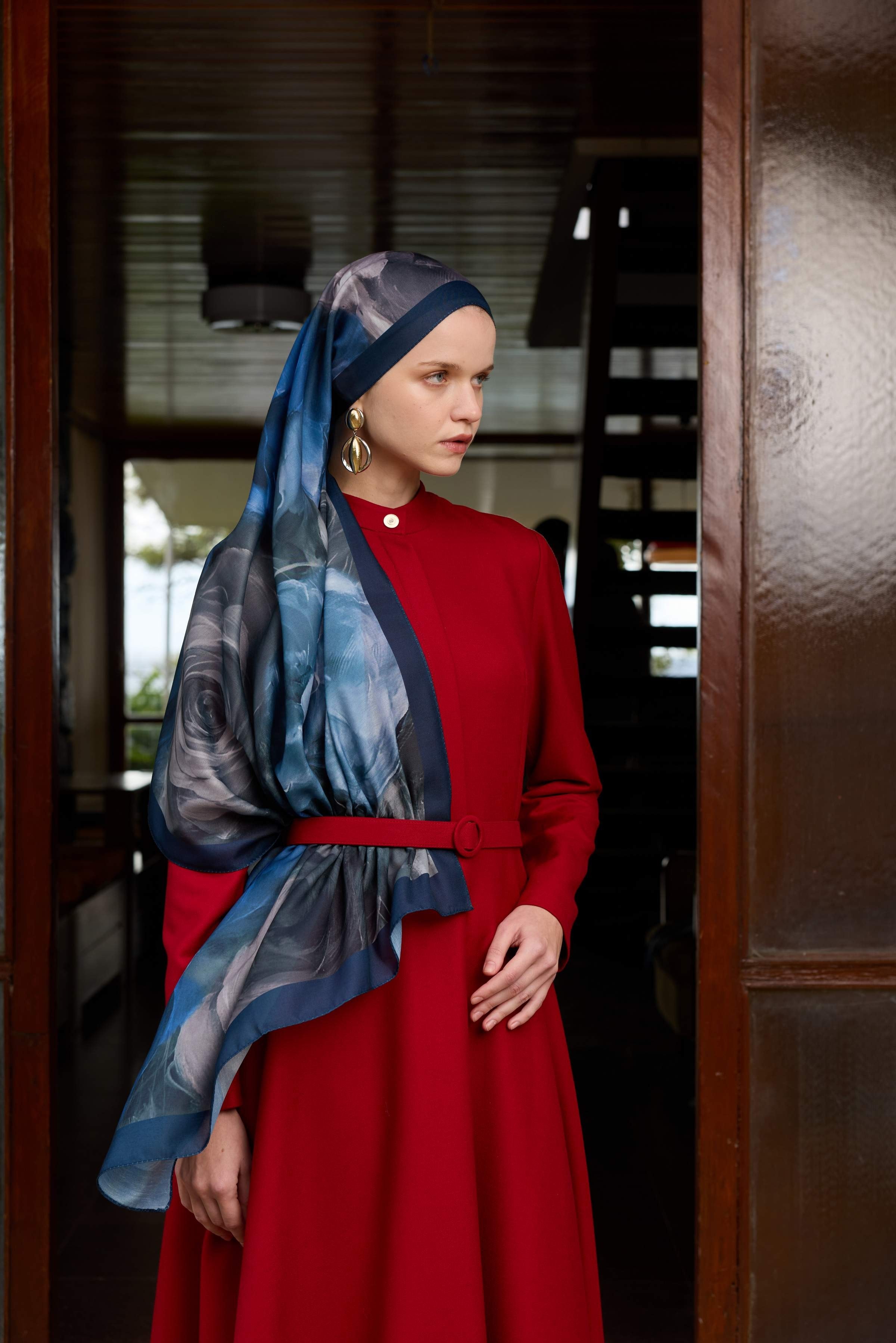 Winter Bloom Soft Şal 3068-10097 - Lacivert