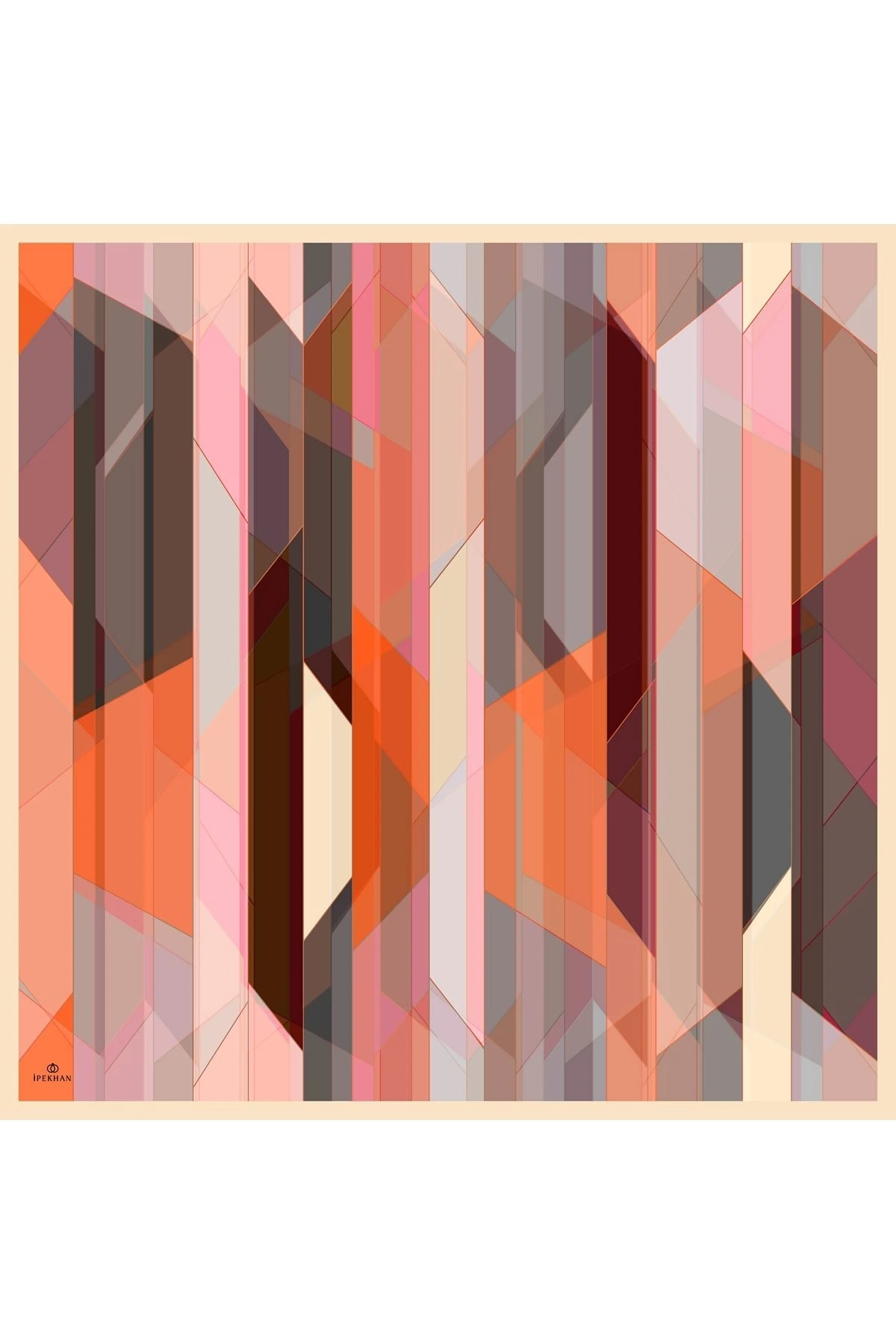 Geometrik Bakır Pamuk Viskon Eşarp