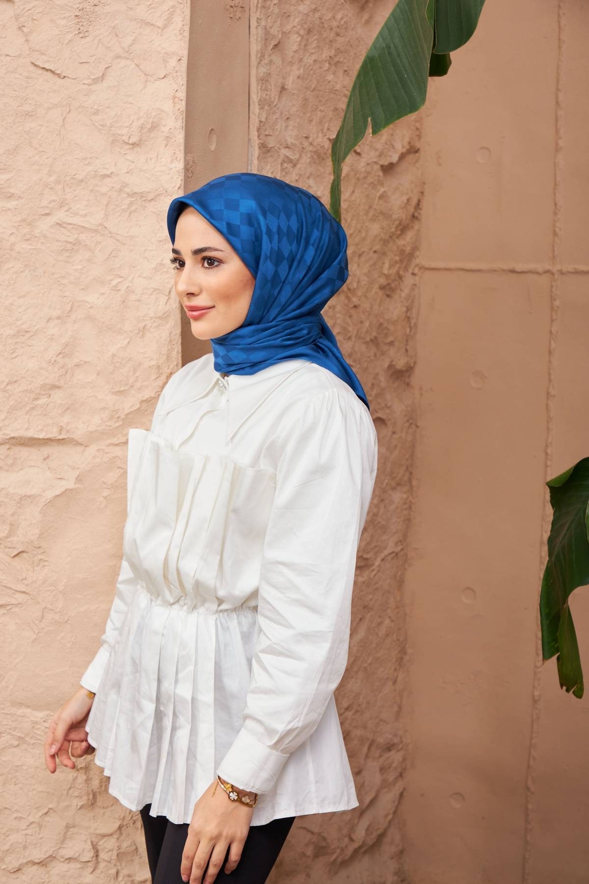 Dama Jakarlı Eşarp Gece Mavi 9900-16