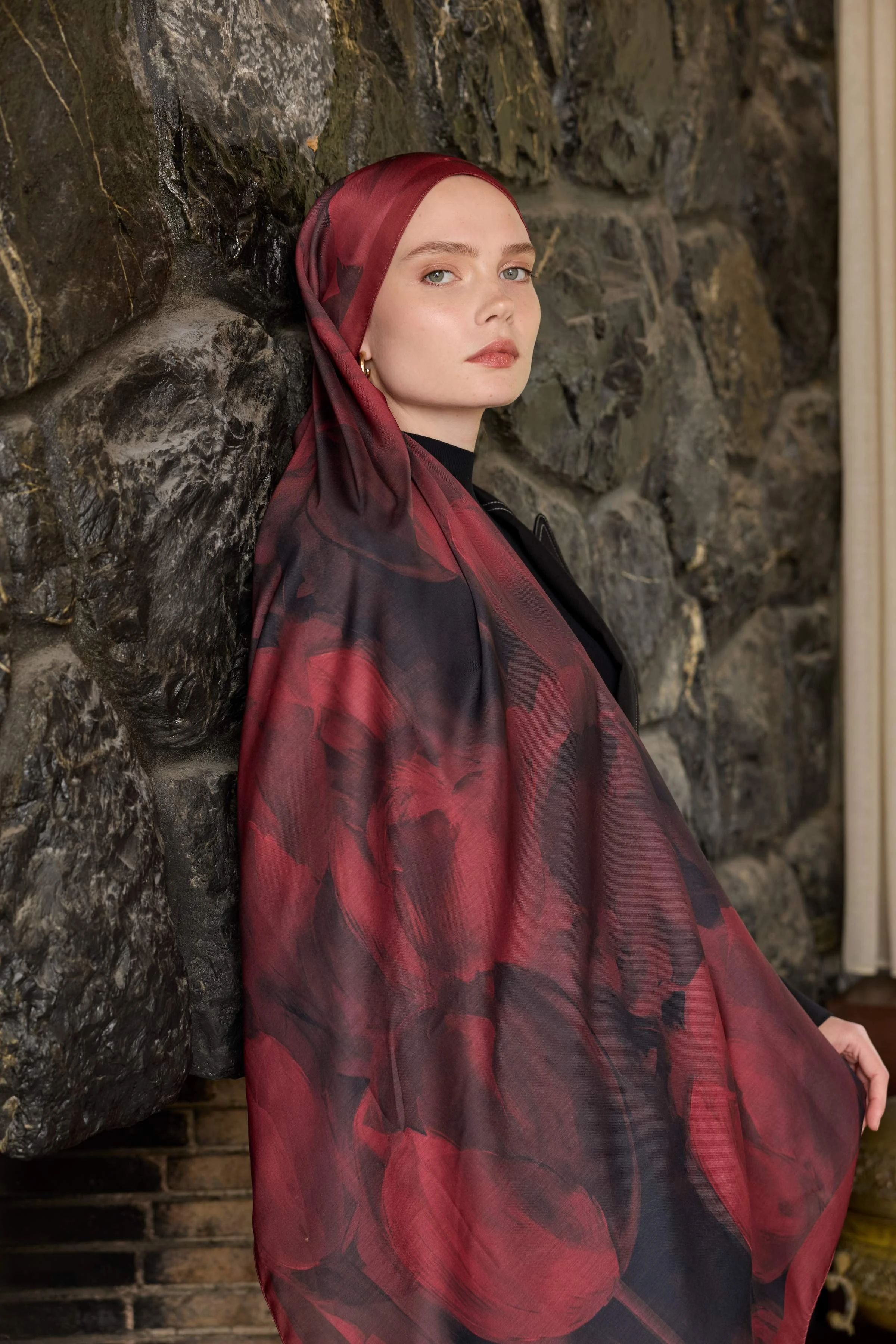 Winter Bloom Soft Şal 3067-10096 - Bordo