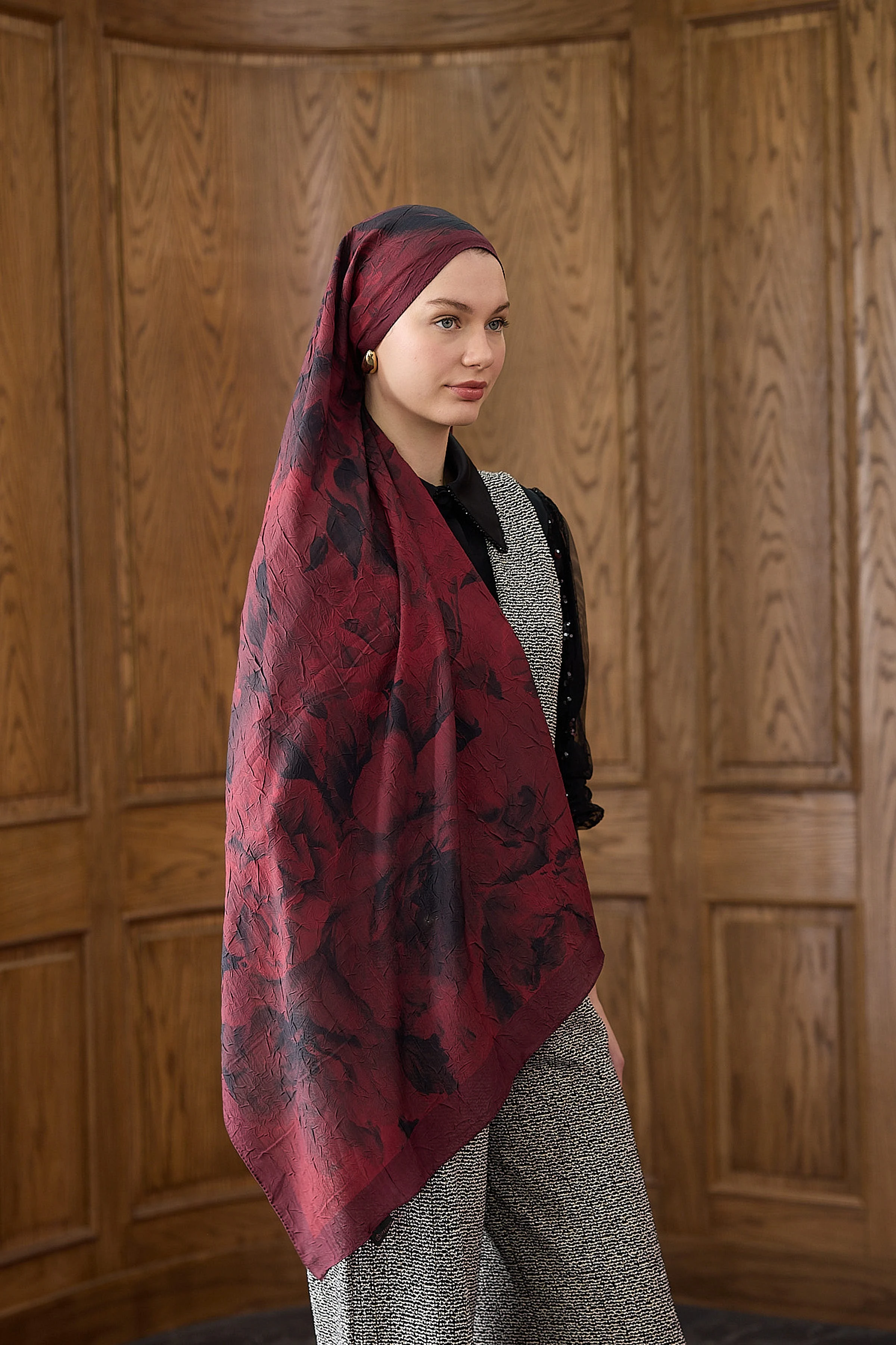 Bambu Kraş Şal 7018 - Bordo