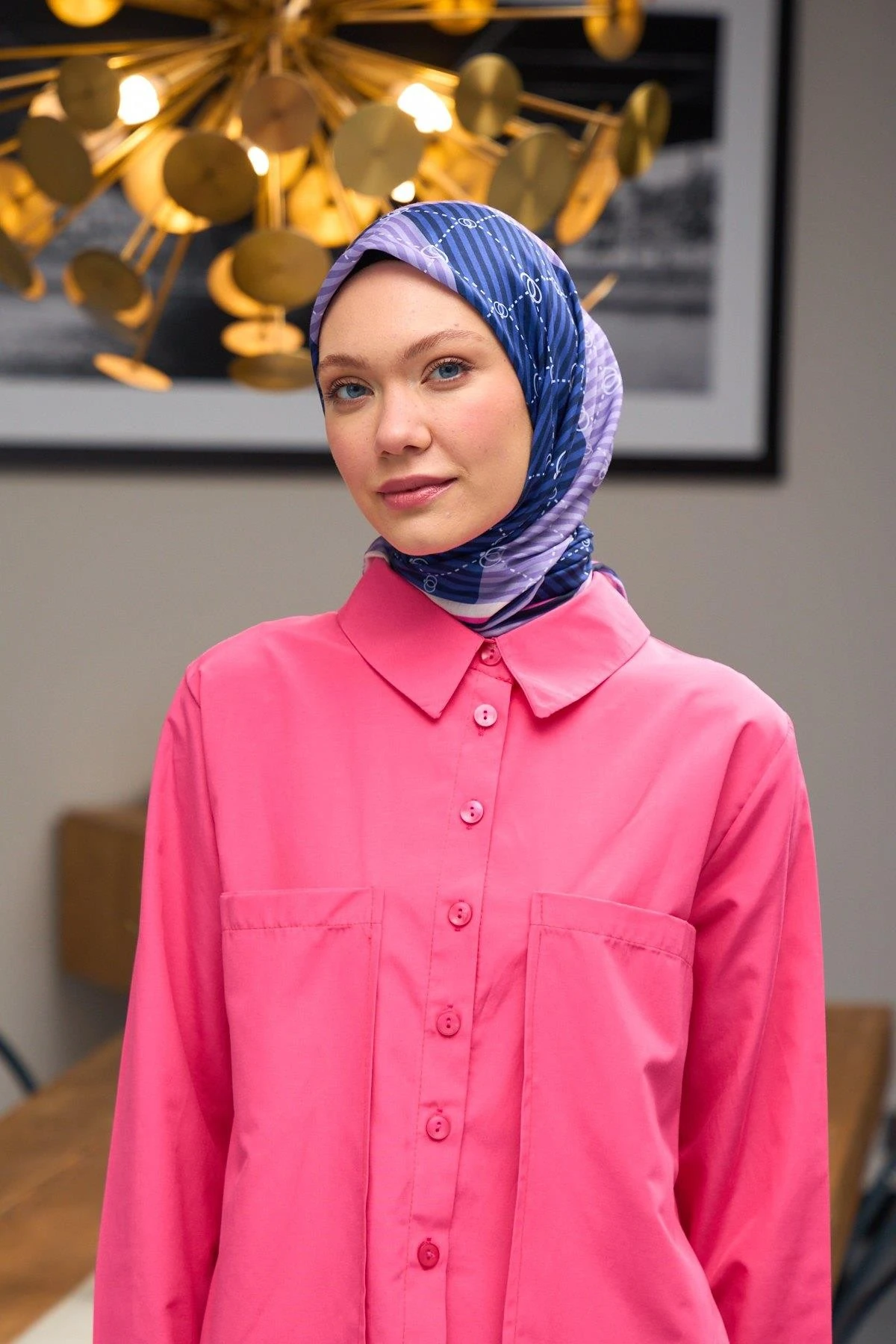 Harmony Collection Soft Eşarp Lacivert Lila 1176-02