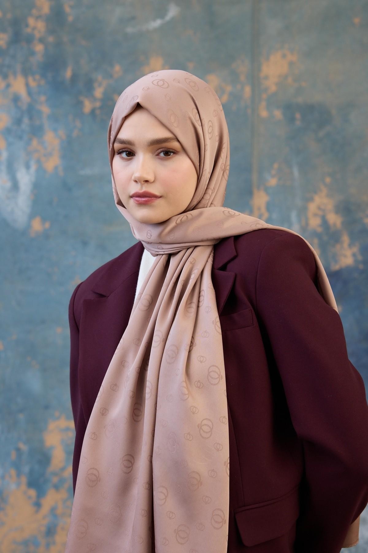 Fall Winter İpeksi Jakar Şal Sepia 9018-31