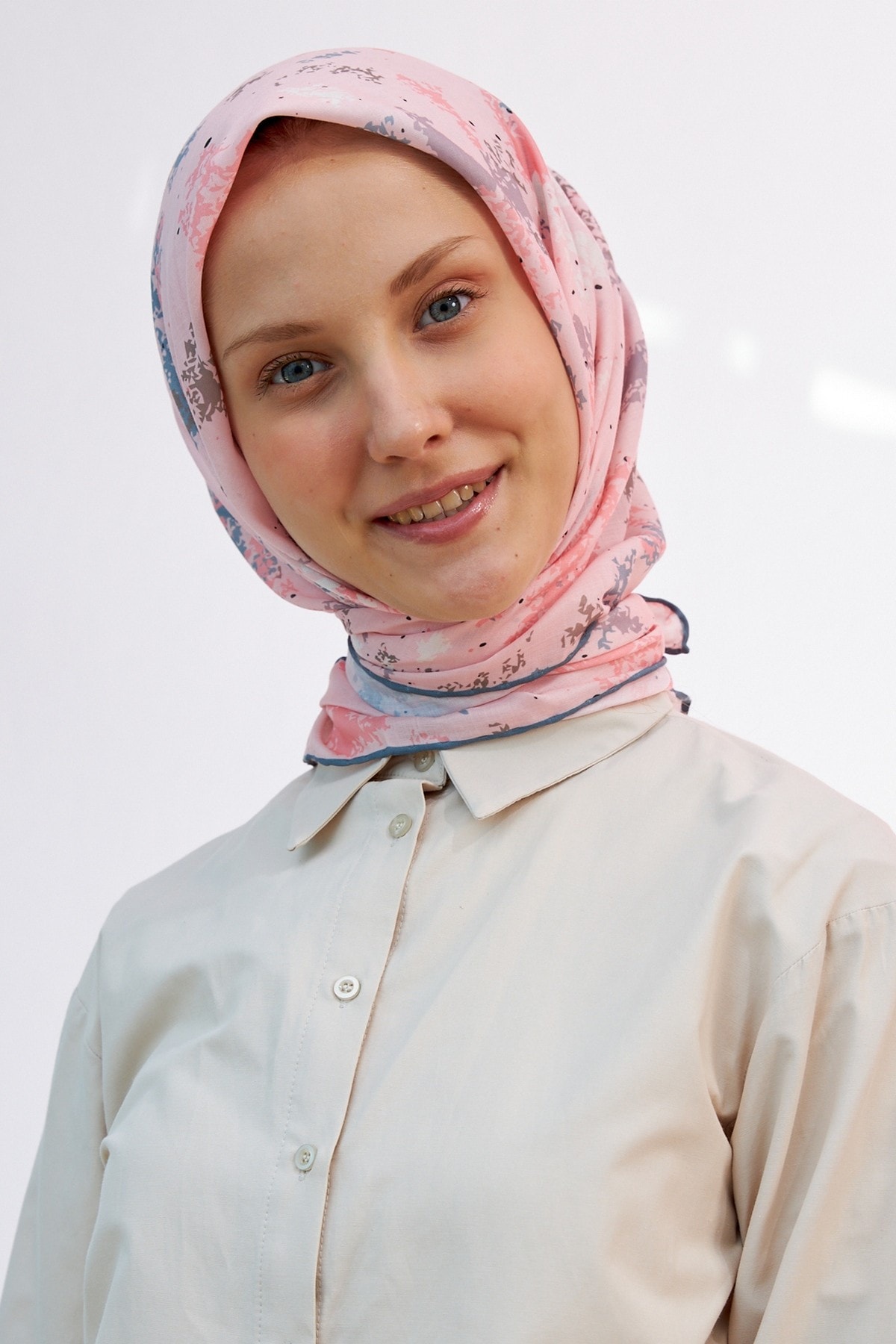 Ebru Pudra Pamuk Viskon Eşarp