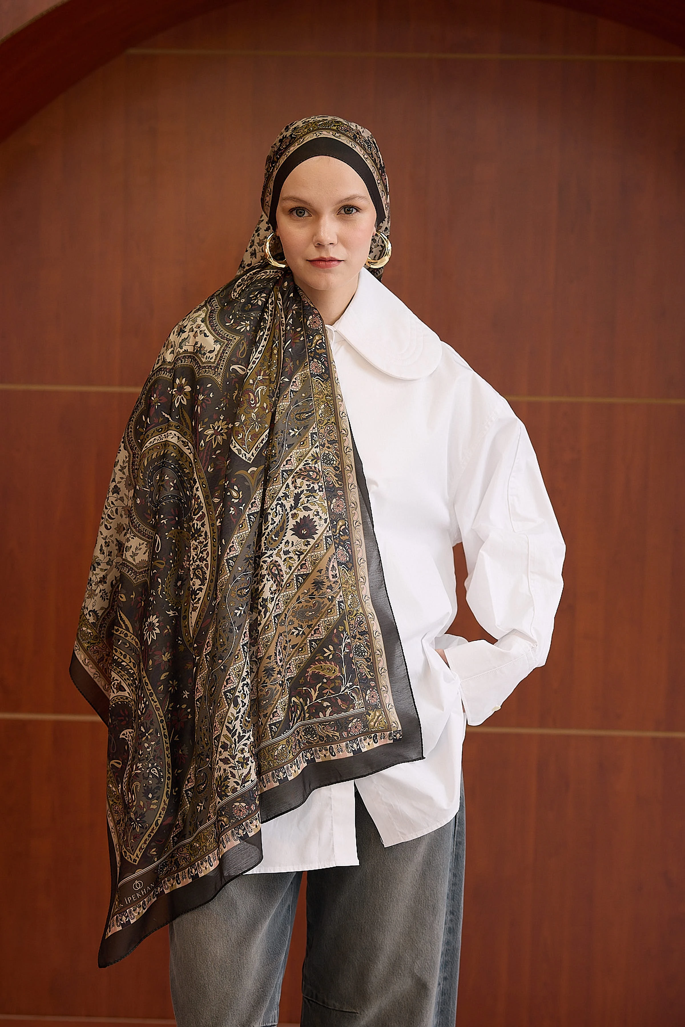 Winter Bloom Soft Şal 3070 - Acı Kahve