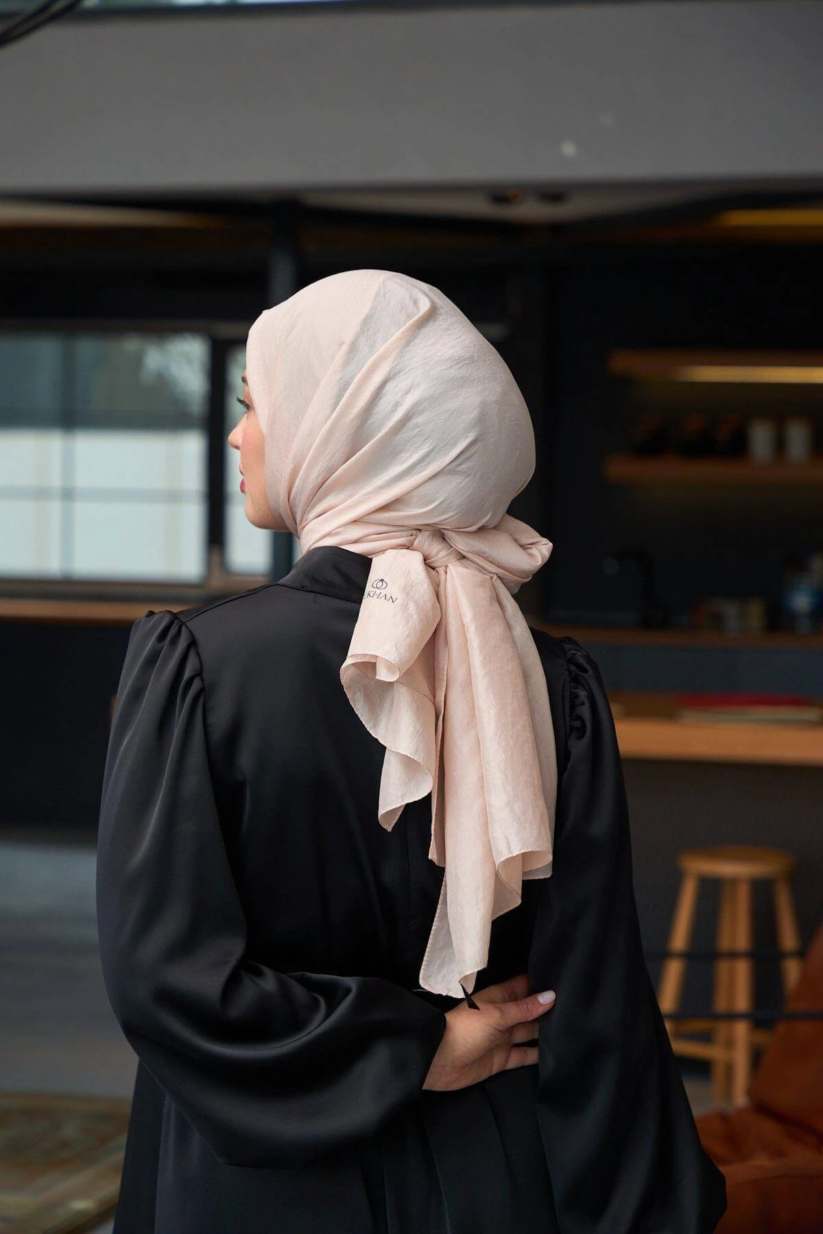 Düz Desen Vual Şal Pudra Pembe Vual İpek Şal - 9800-37