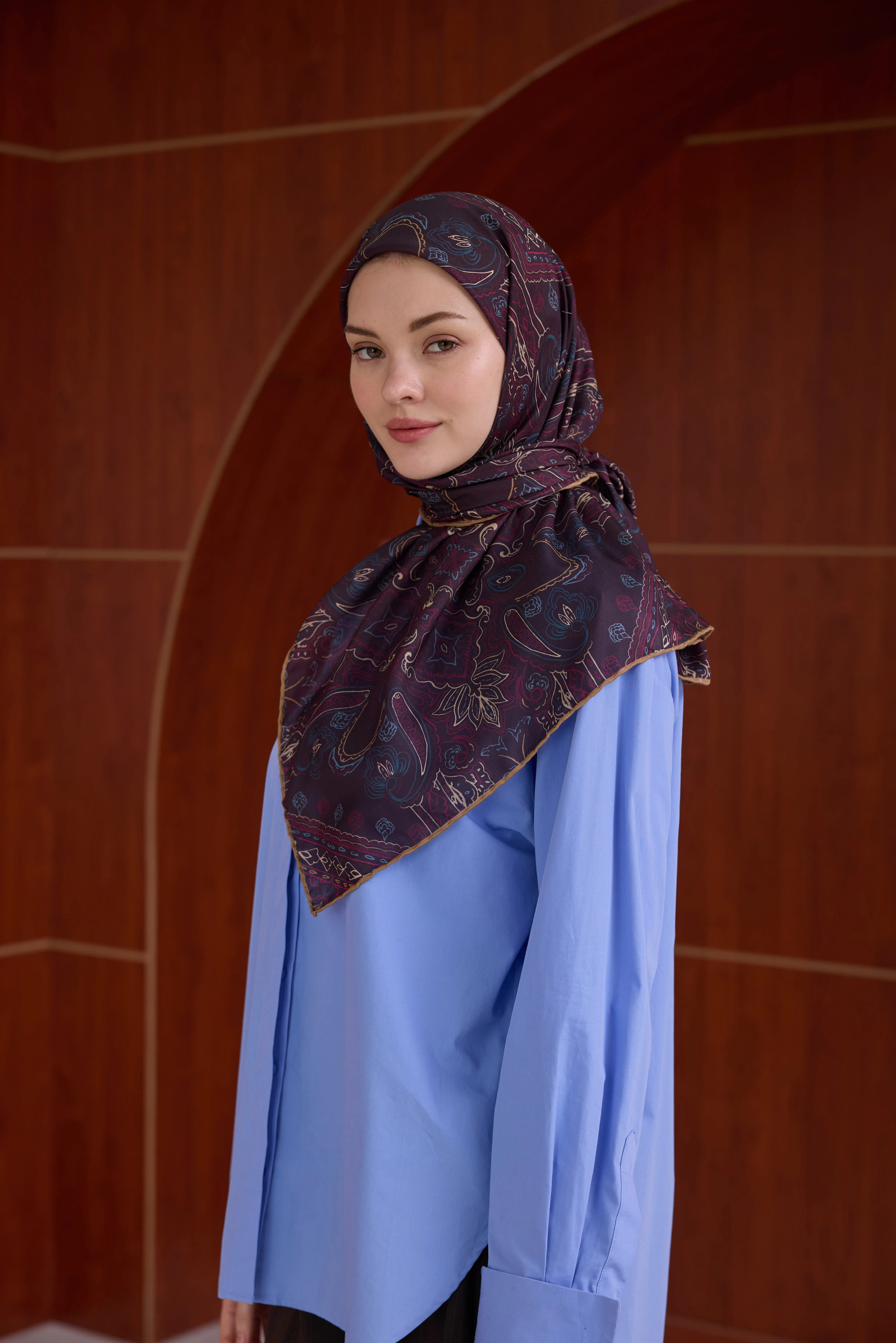 Winter Bloom Soft Eşarp 1243 - Mürdüm