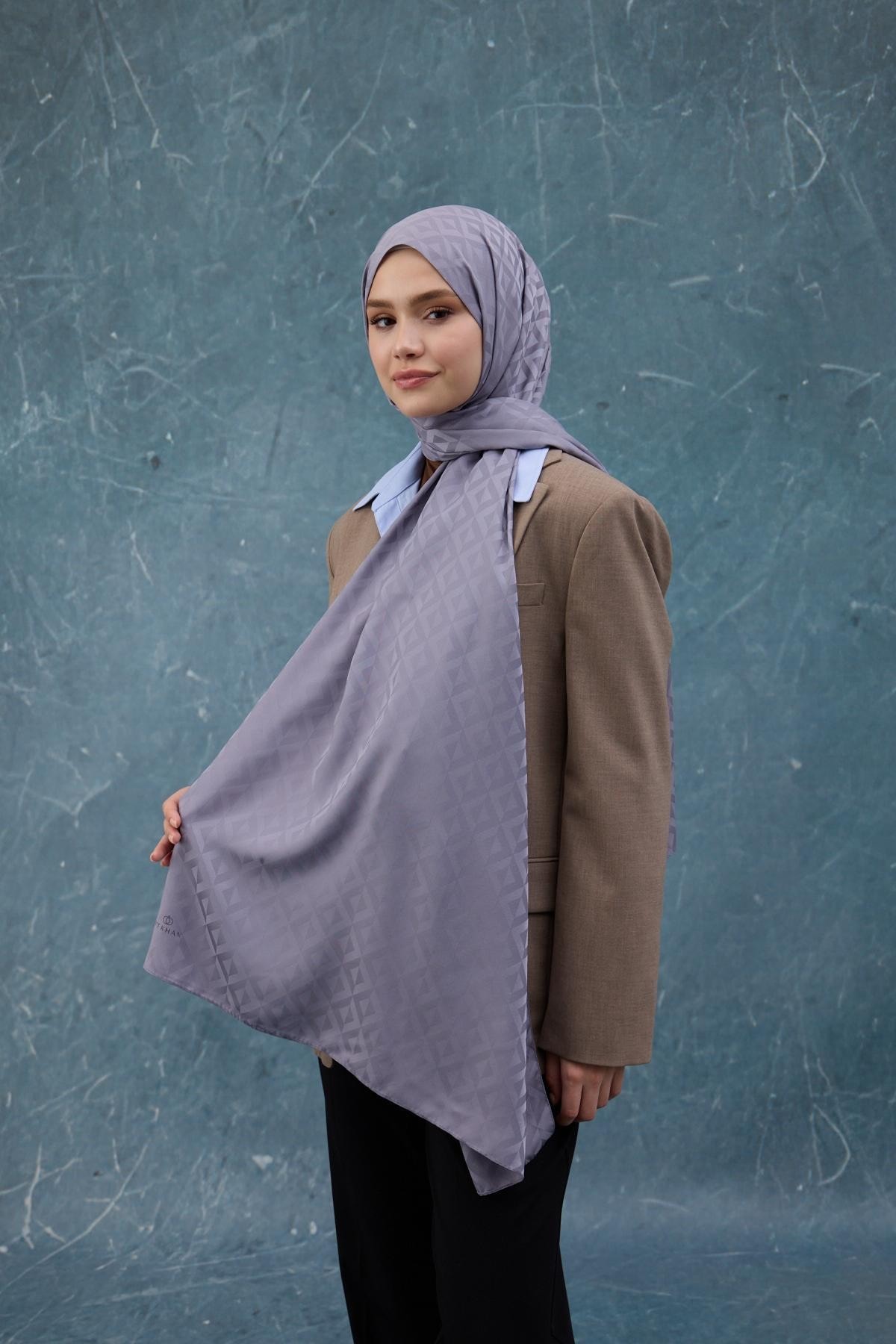 Fall Winter İpeksi Jakar Şal Lila 9019-01