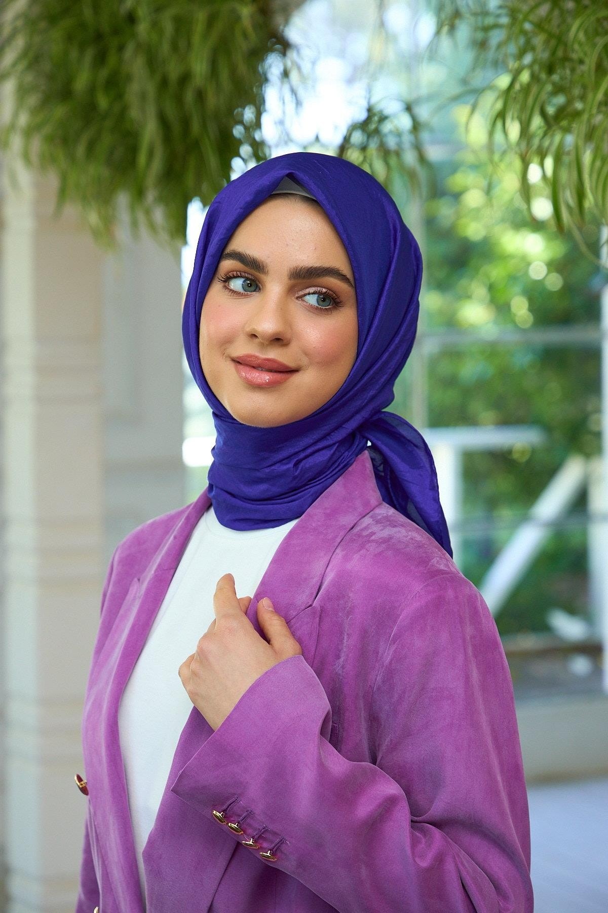 Düz Desen Vual Eşarp Parlament Vual İpek Eşarp - 10100-14