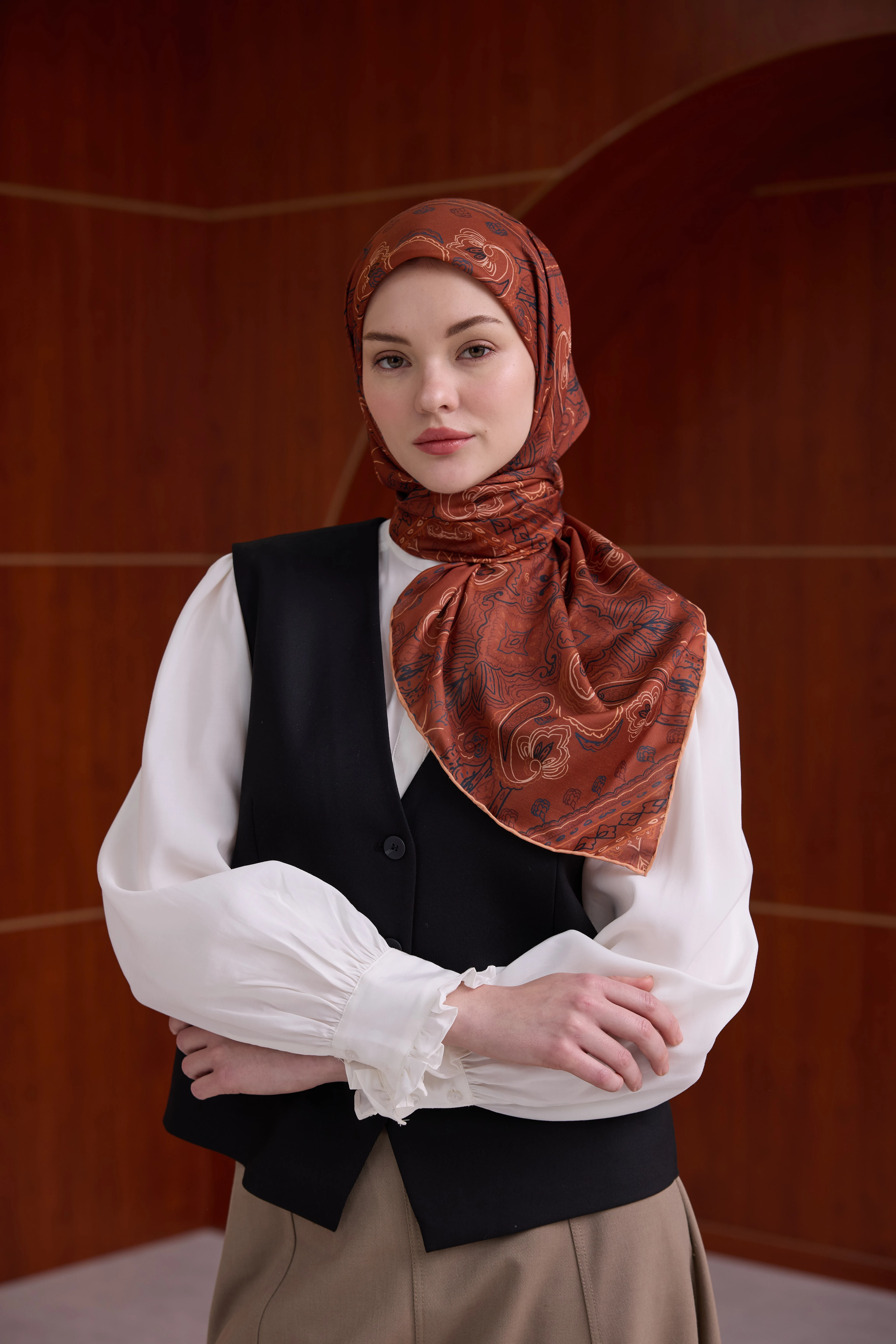 Winter Bloom Soft Eşarp 1243 - Koyu Mavi