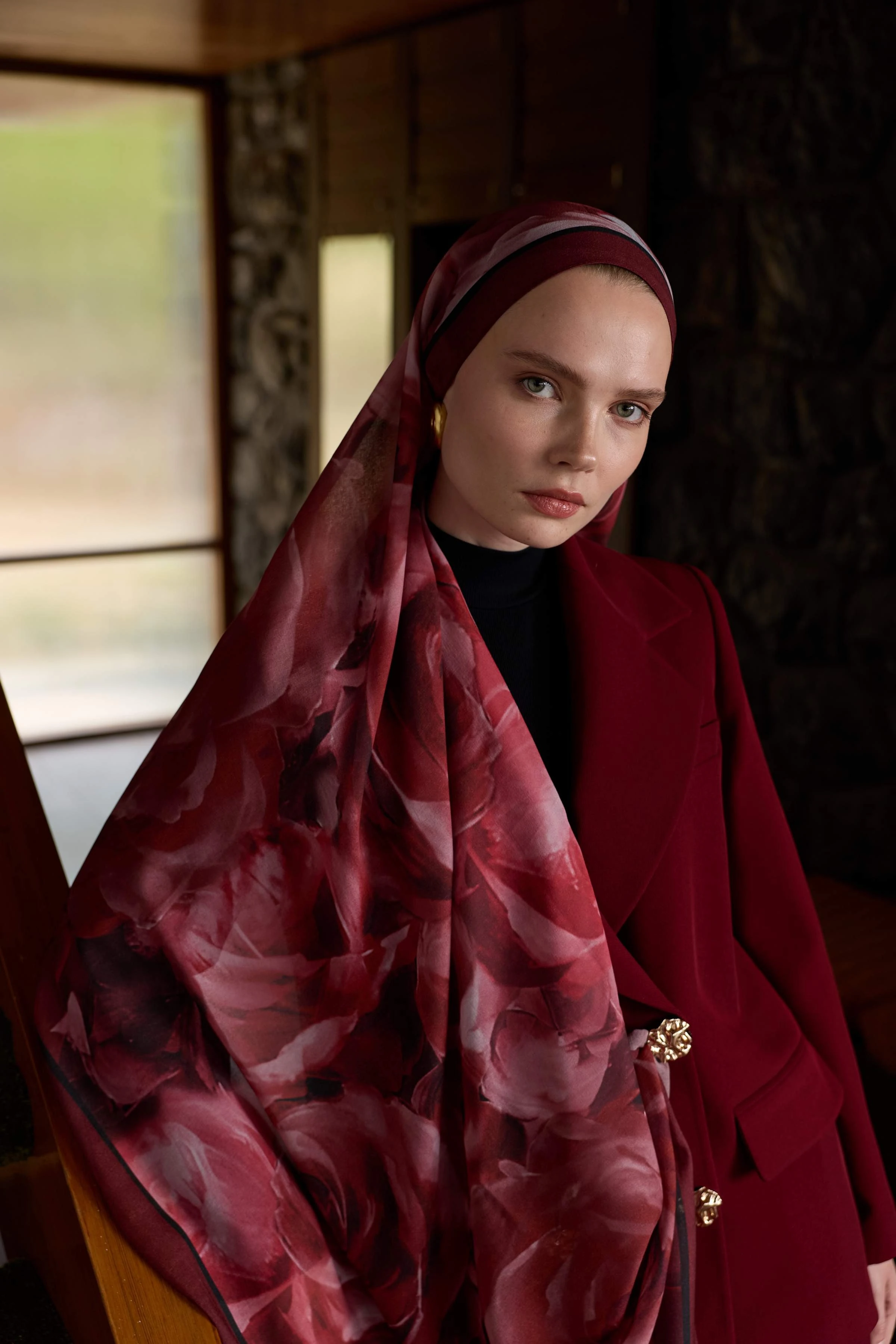 Winter Bloom Qupra Şal 30002 - Bordo