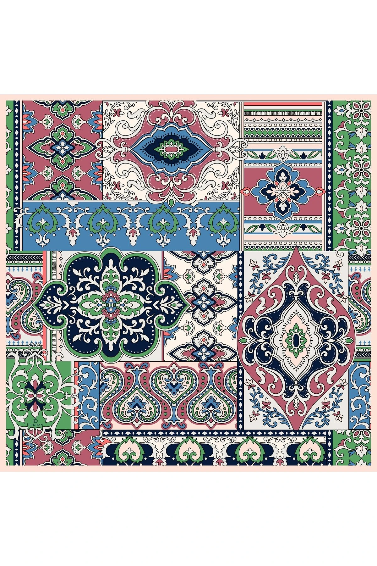 Mozaik Benetton Yeşil Pamuk Viskon Eşarp