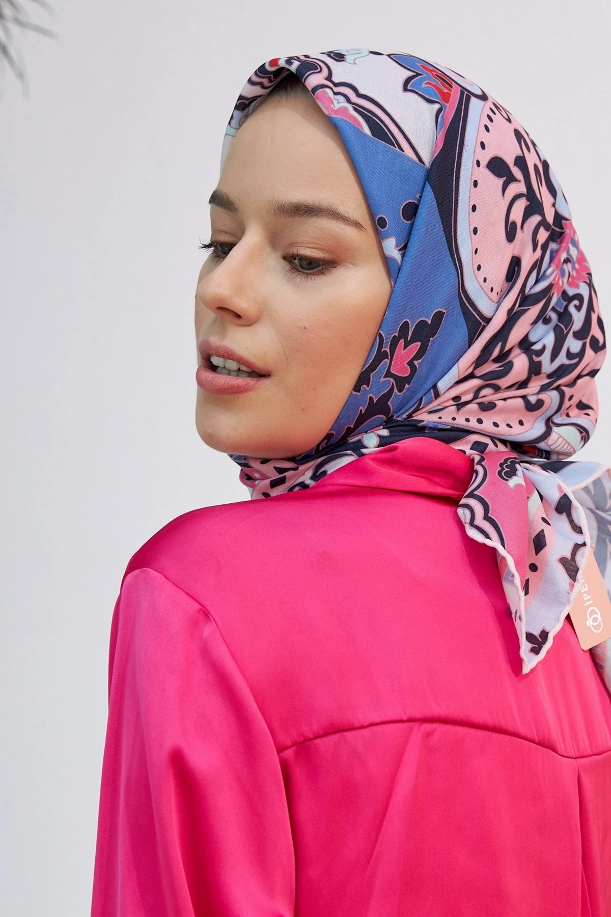 Mozaik Bebe Mavi Pudra Pamuk Viskon Eşarp