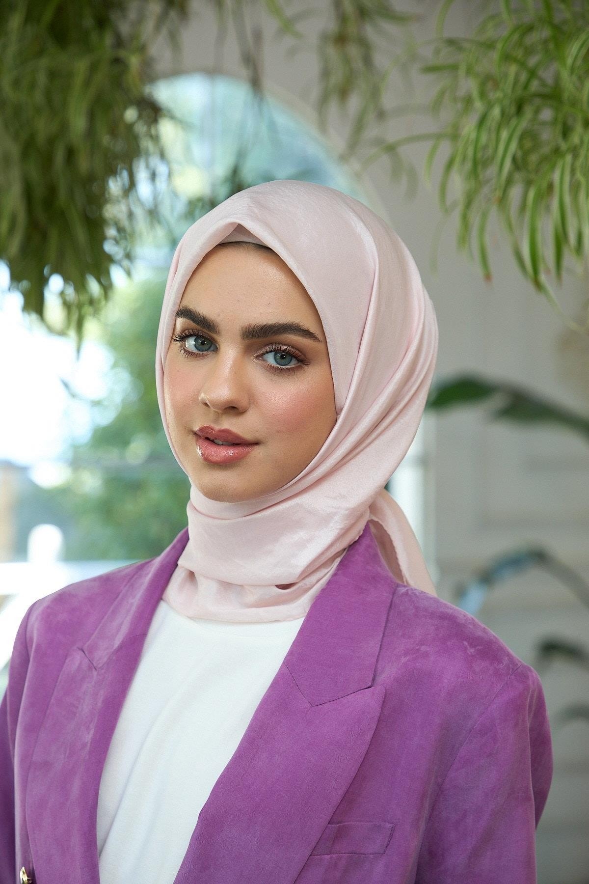 Düz Desen Vual Eşarp Pudra Vual İpek Eşarp - 10100-06