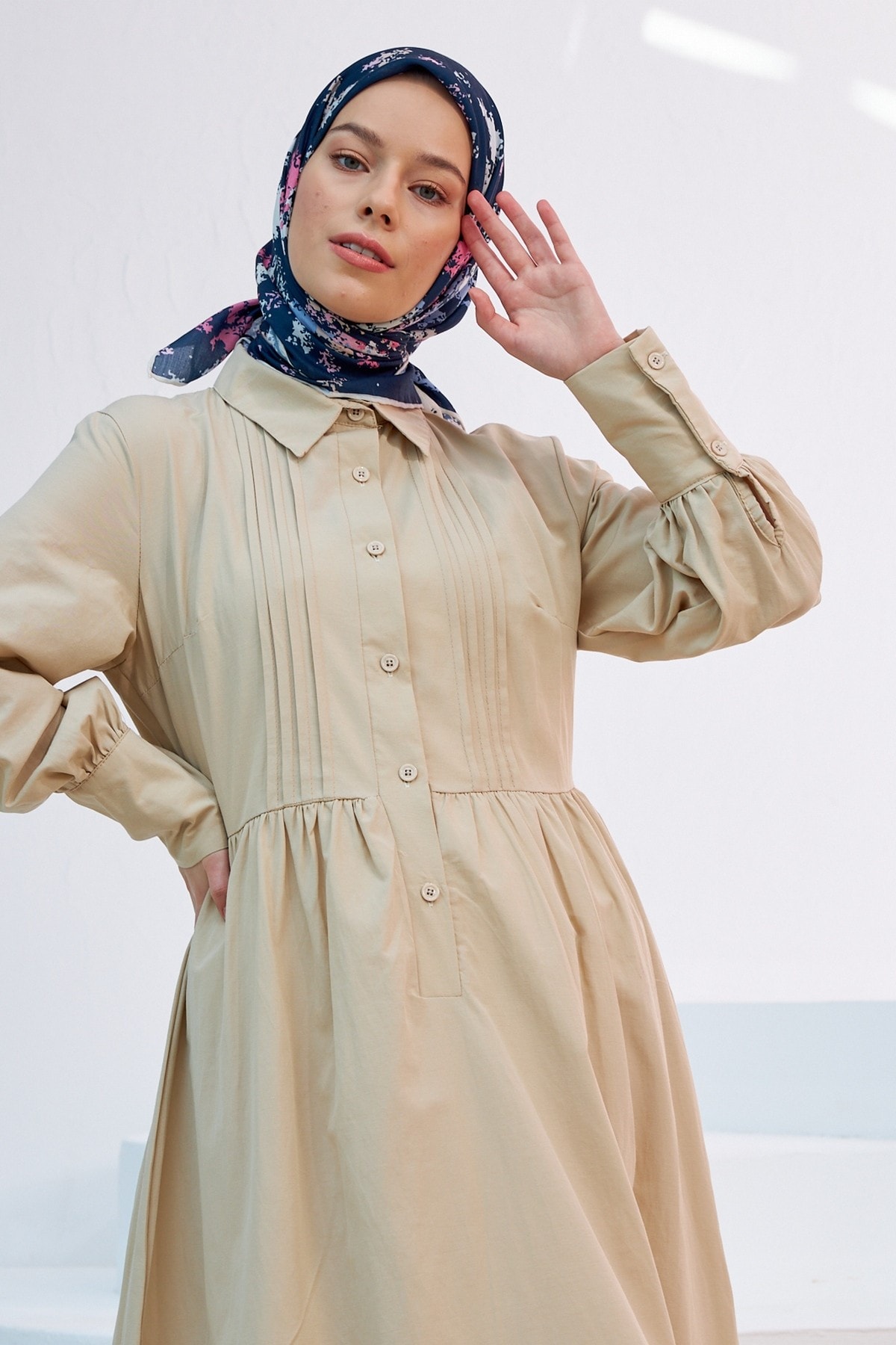 Ebru Lacivert Pamuk Viskon Eşarp