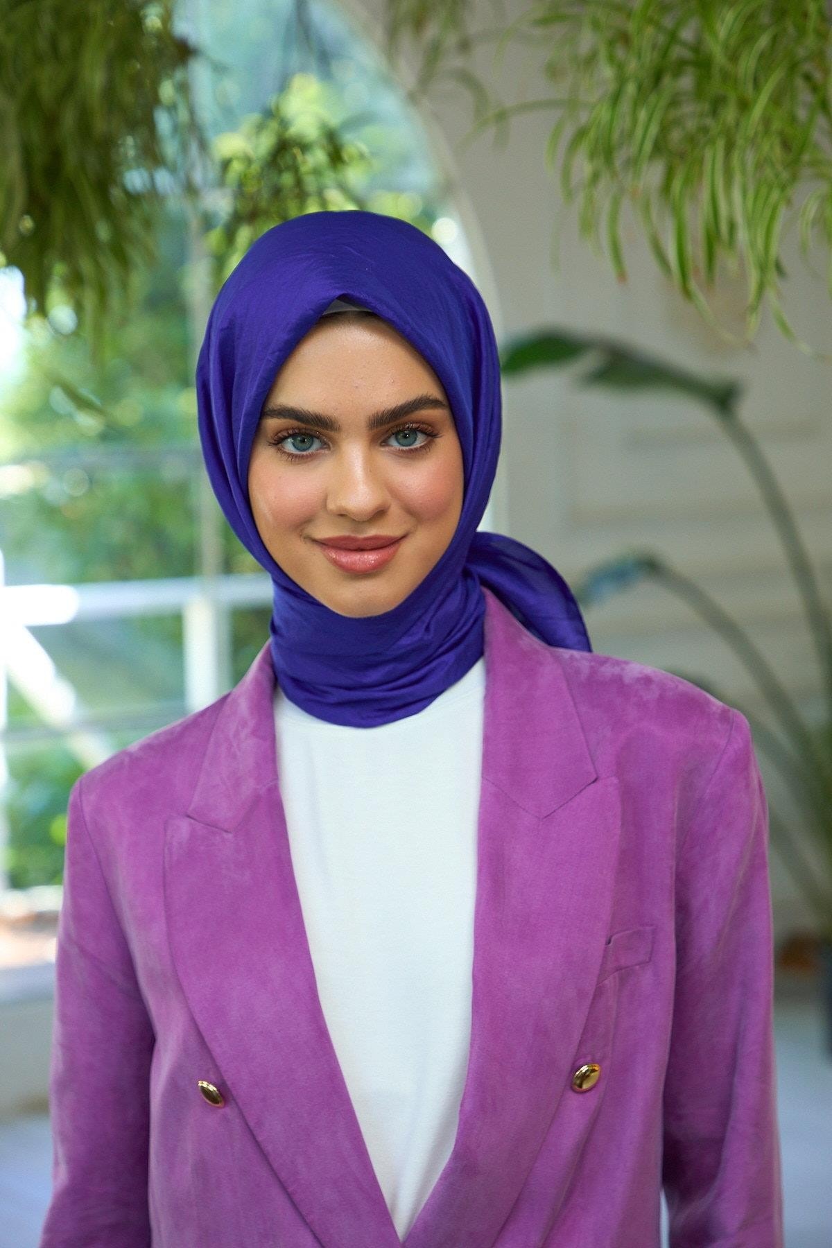 Düz Desen Vual Eşarp Parlament Vual İpek Eşarp - 10100-14