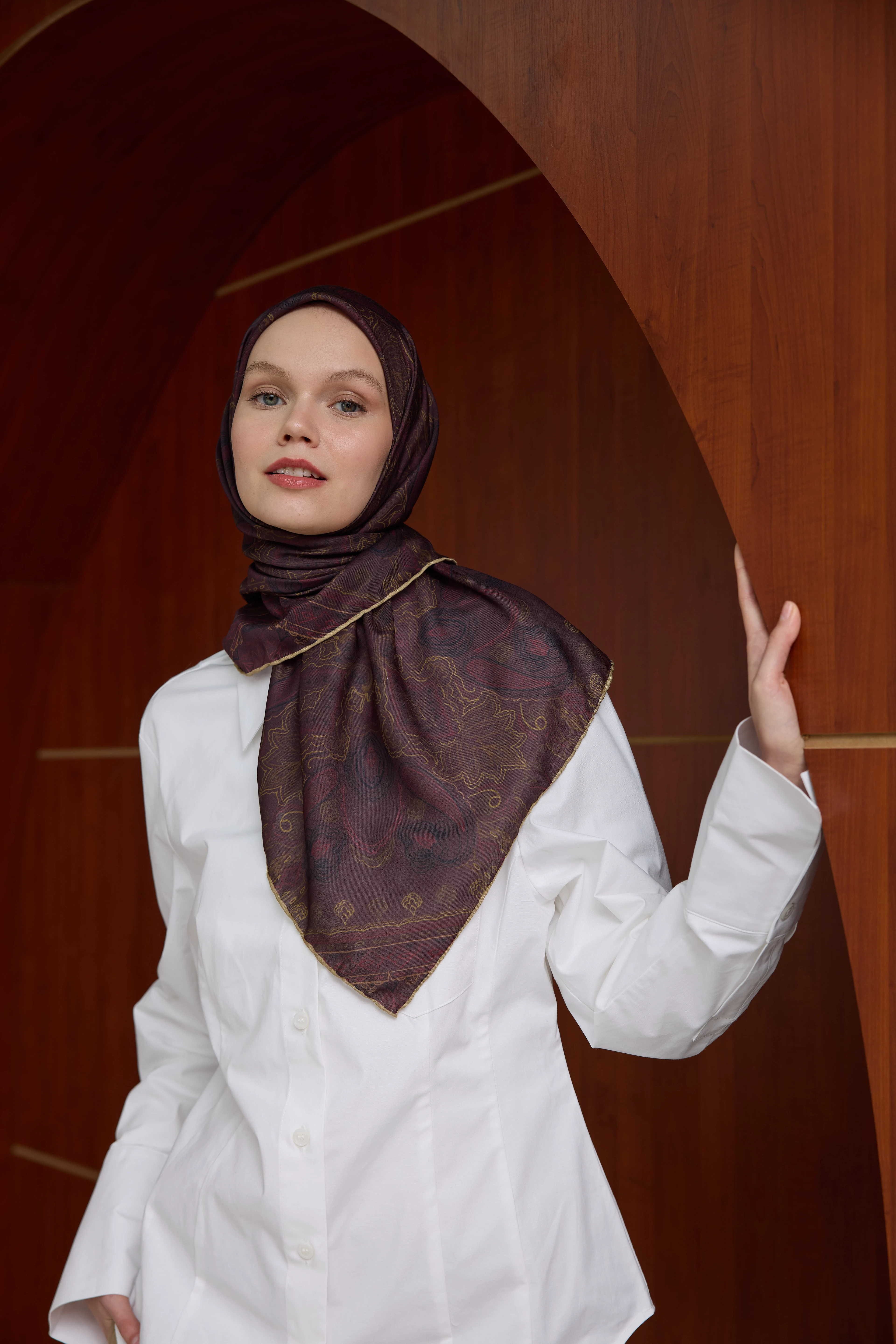 Winter Bloom Soft Eşarp 1243 - Bordo