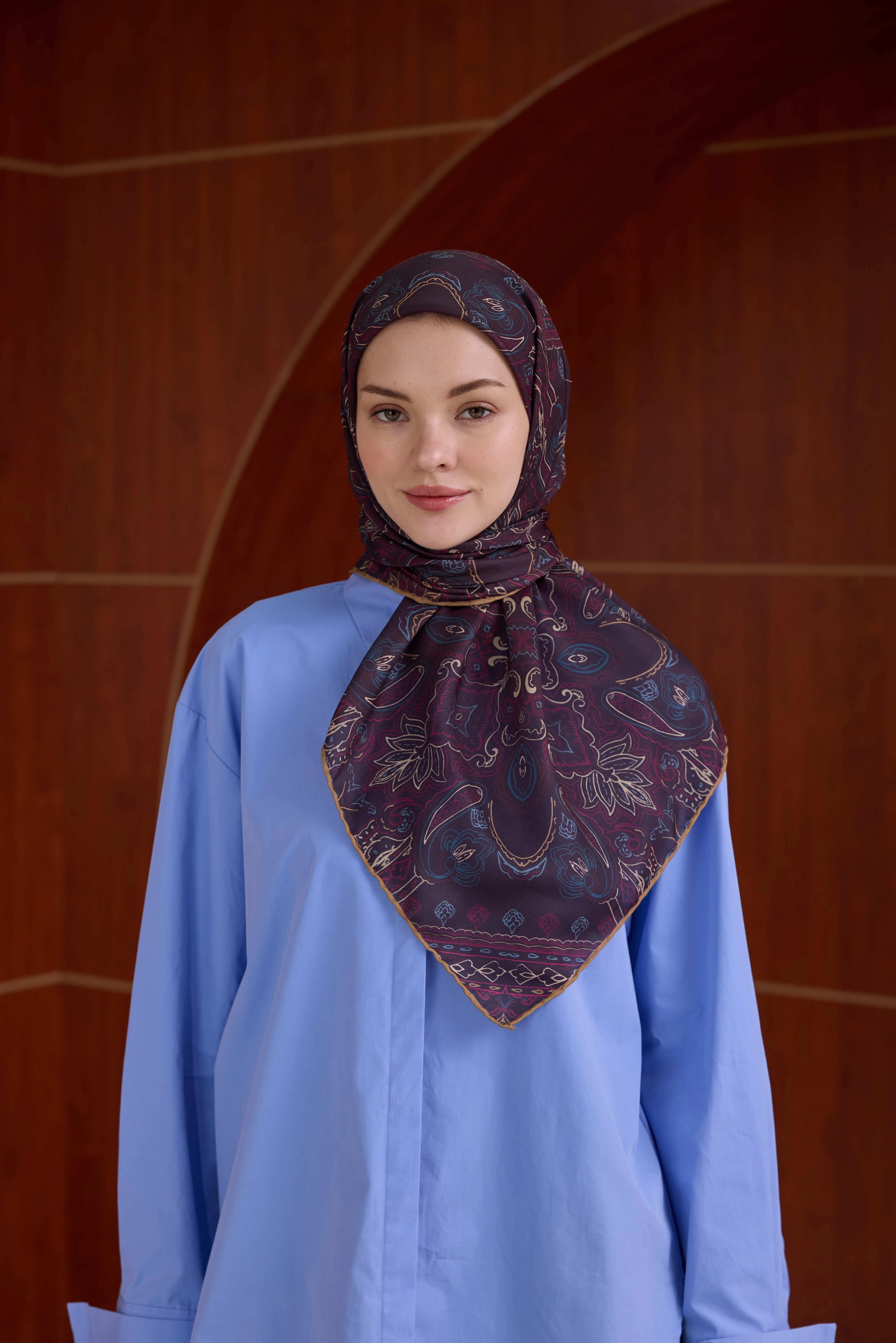 Winter Bloom Soft Eşarp 1243 - Koyu Mavi