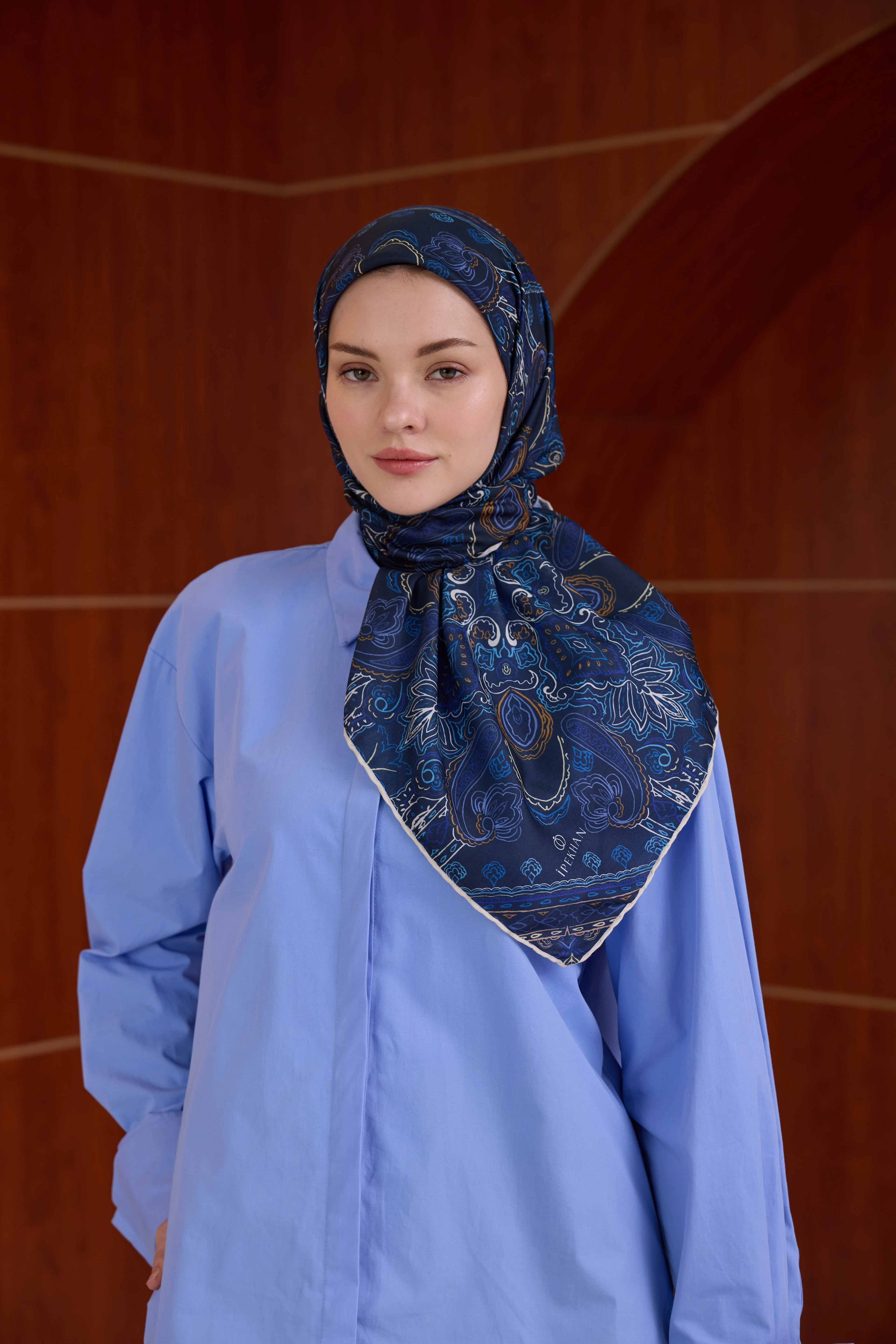 Winter Bloom Soft Eşarp 1243 - Saks Mavi