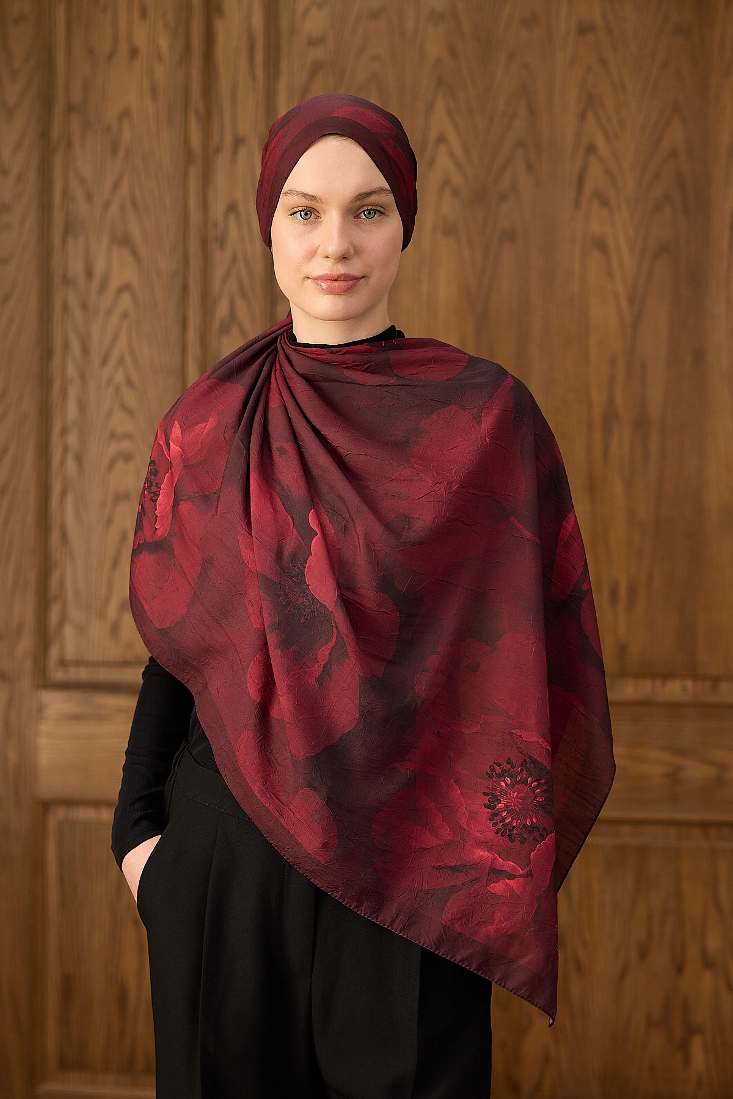 Bambu Kraş Şal 7014 - Bordo