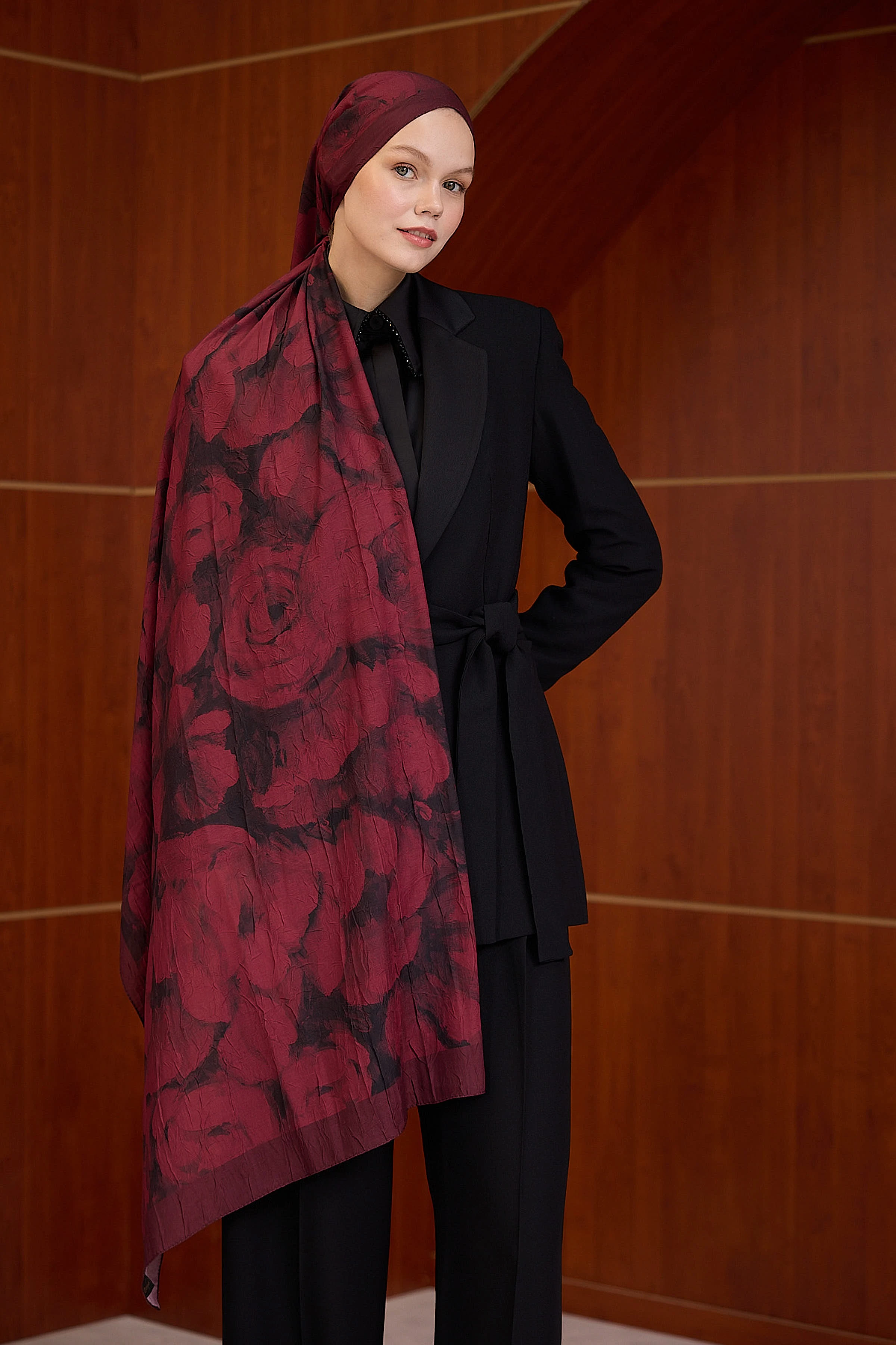 Bambu Kraş Şal 7004 - Bordo