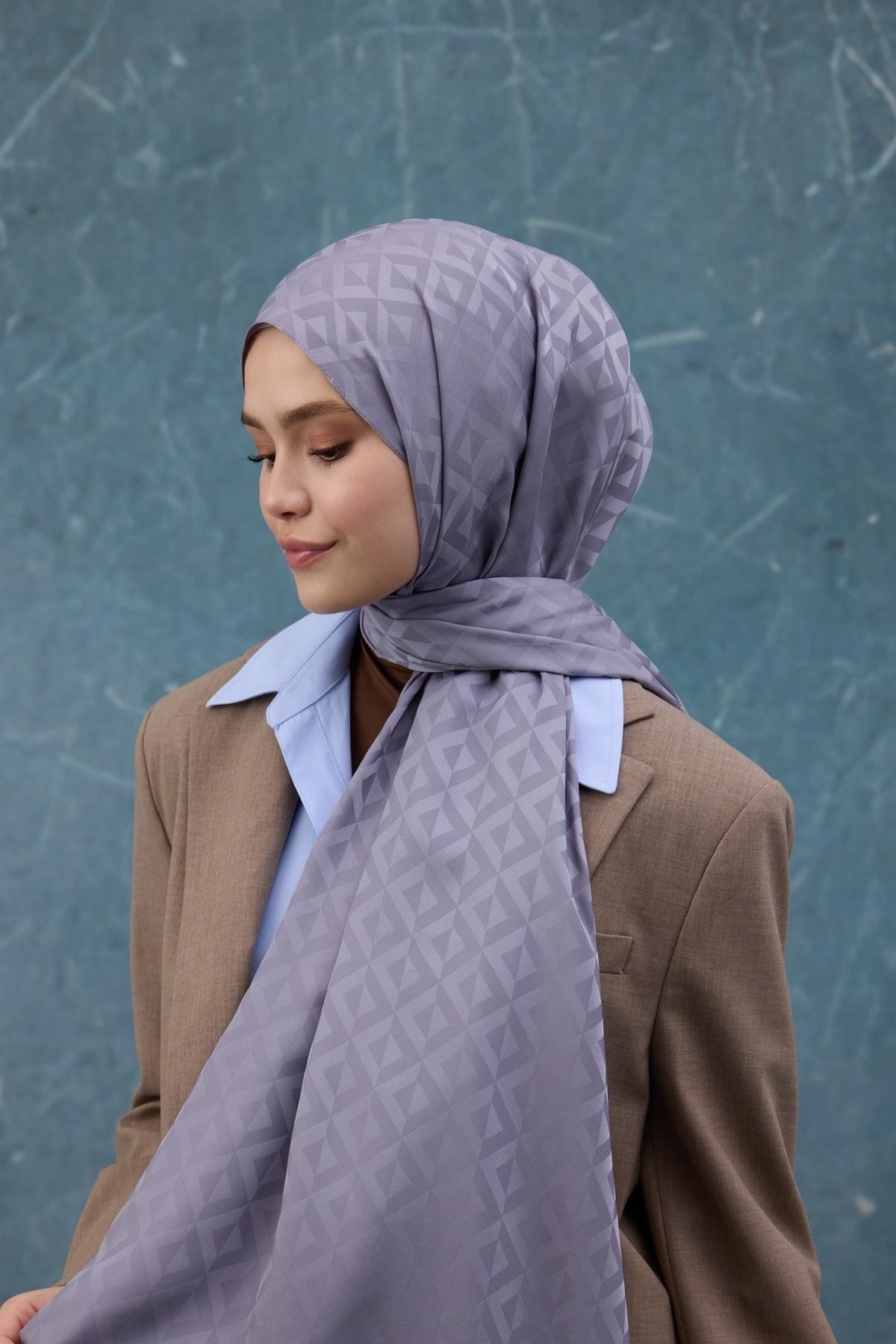 Fall Winter İpeksi Jakar Şal Lila 9019-01