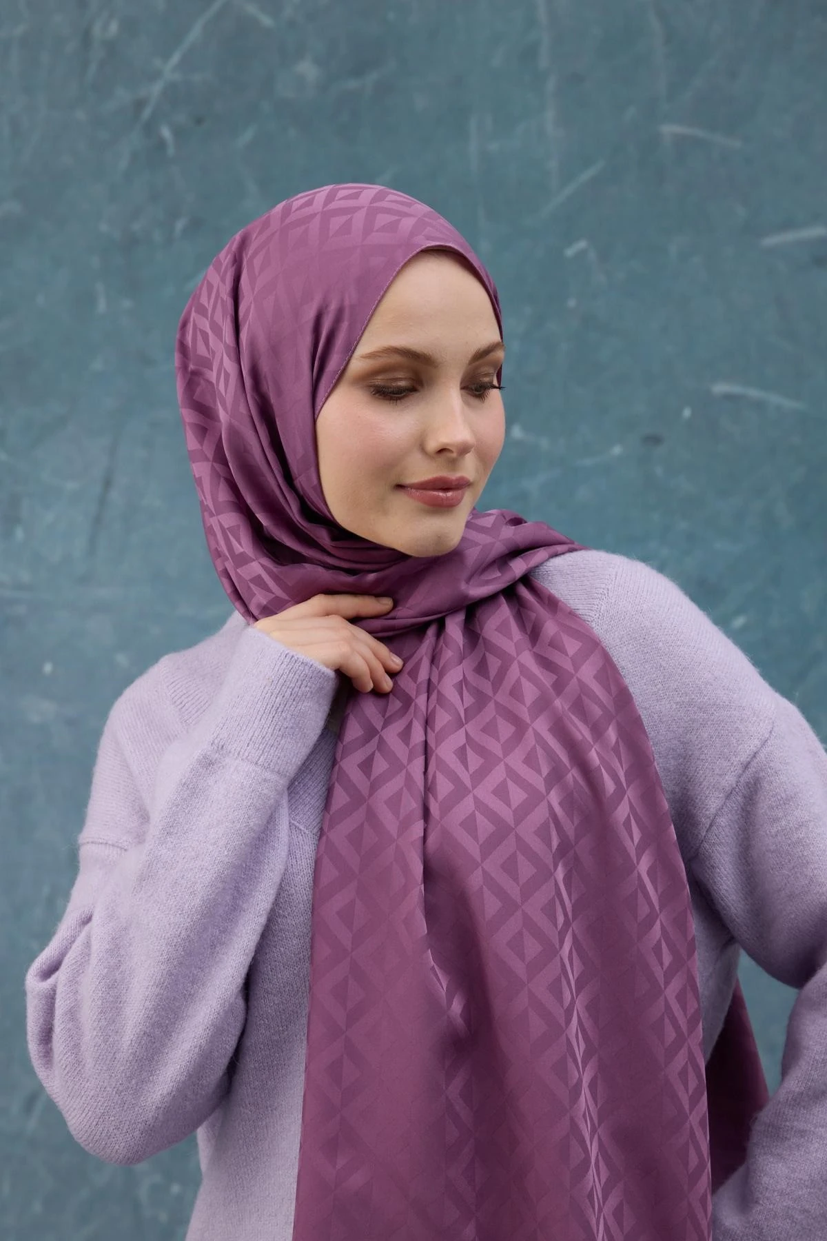 Fall Winter İpeksi Jakar Şal Leylak 9019-19