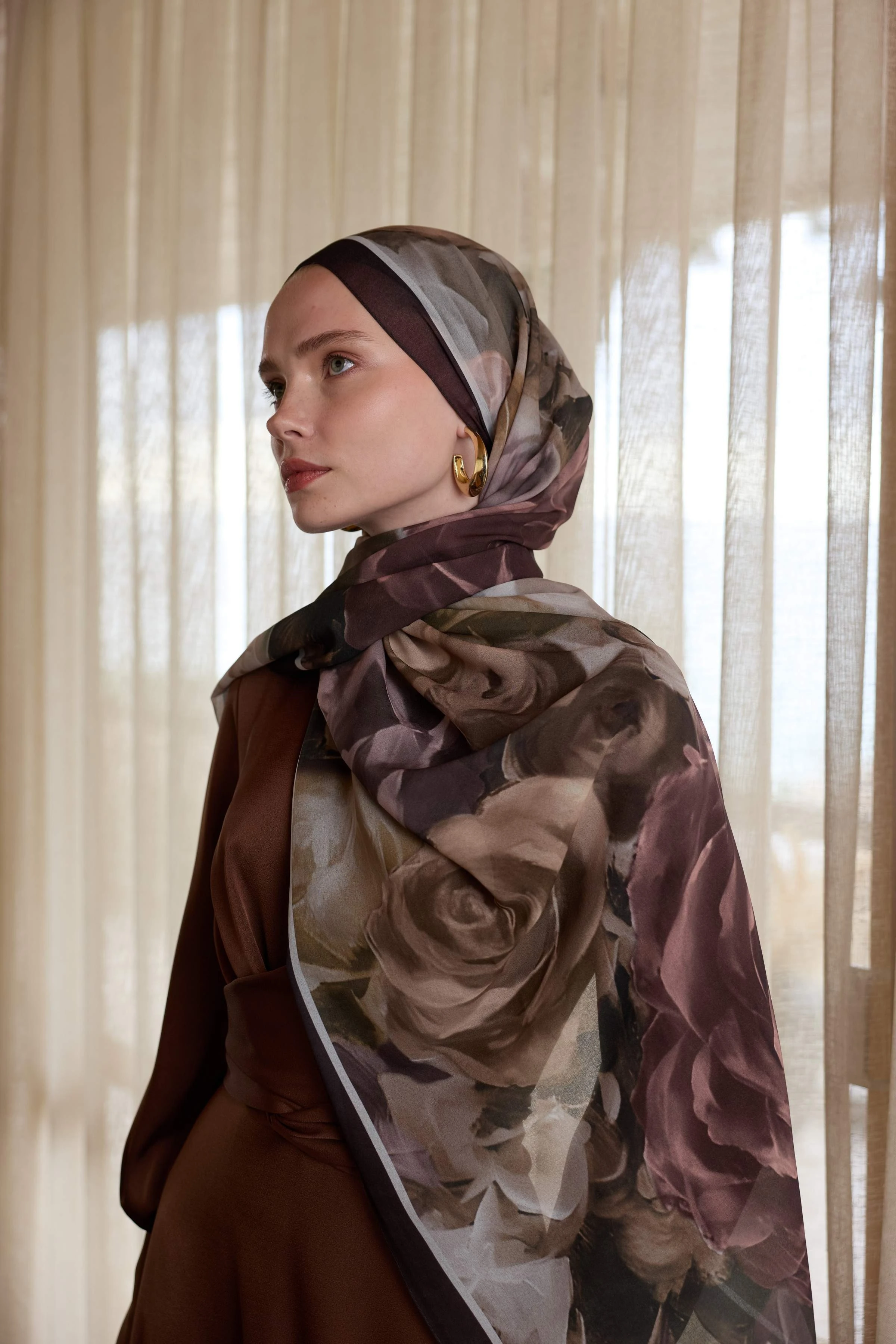 Winter Bloom Qupra Şal 30002 - Acı Kahve