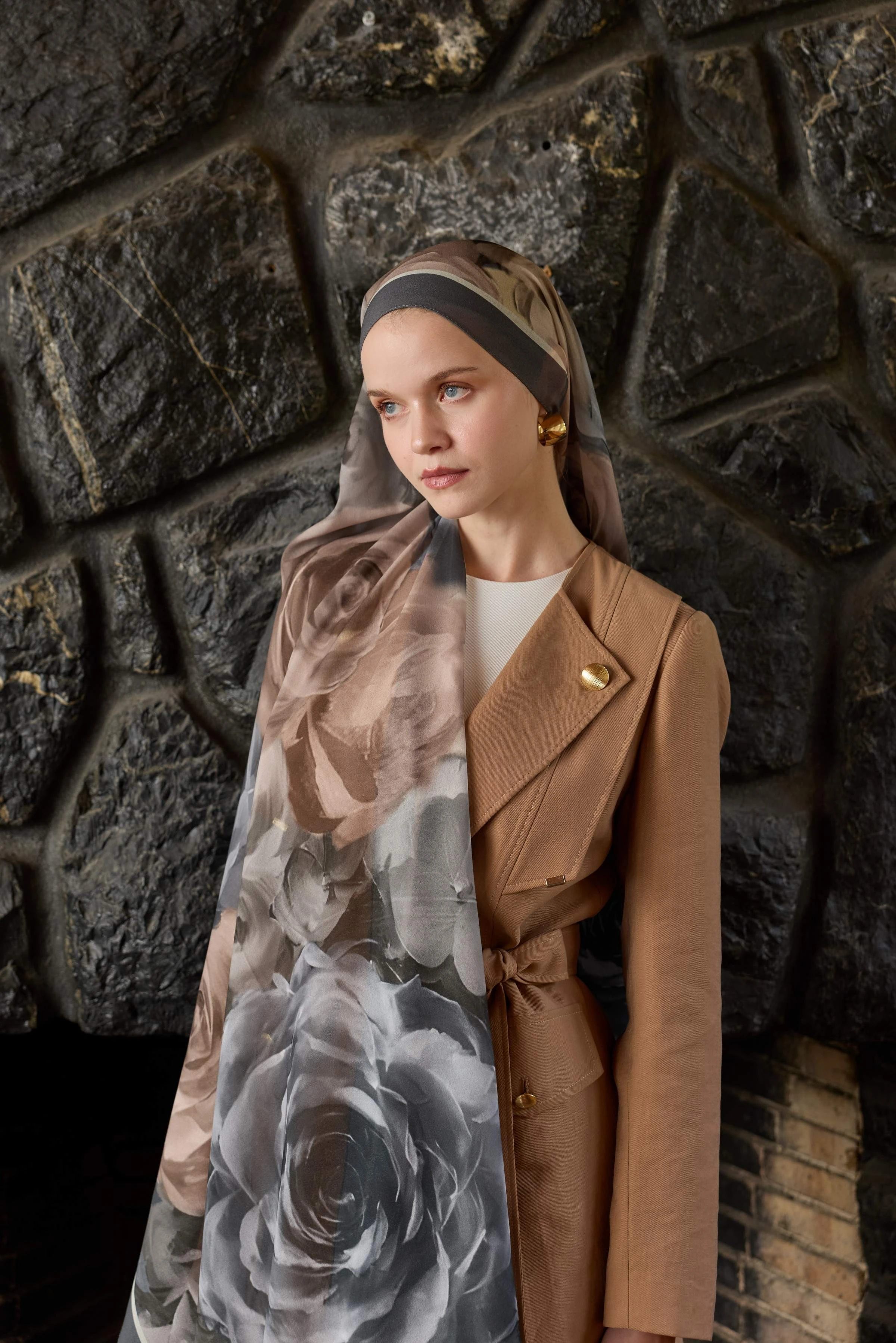 Winter Bloom Qupra Şal 30002 - Antrasit