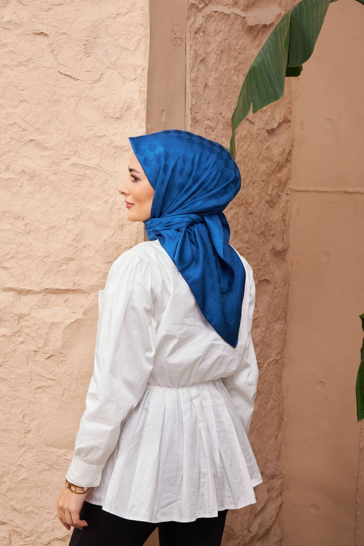 Dama Jakarlı Eşarp Gece Mavi 9900-16