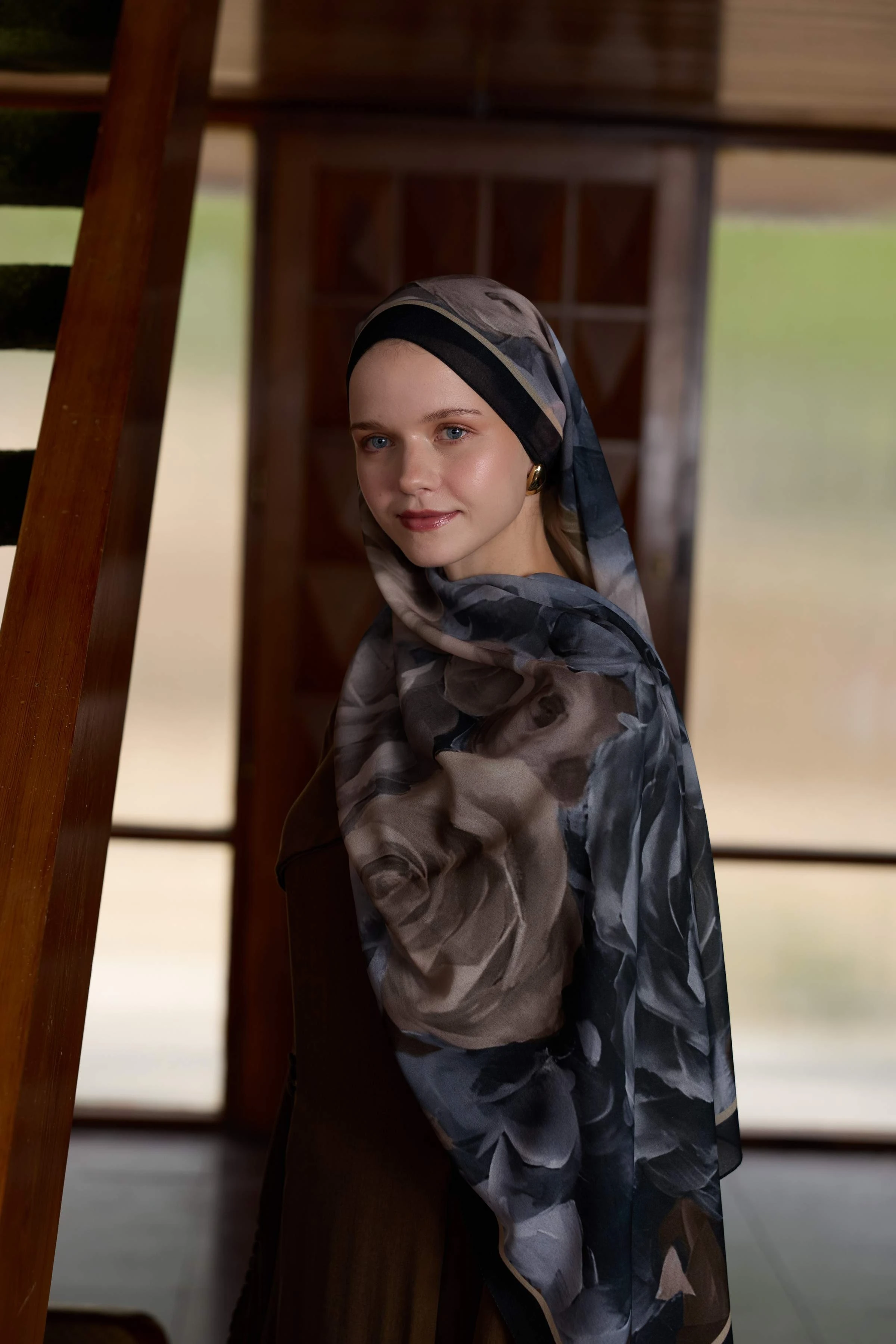 Winter Bloom Qupra Şal 30002 - Kahve Siyah