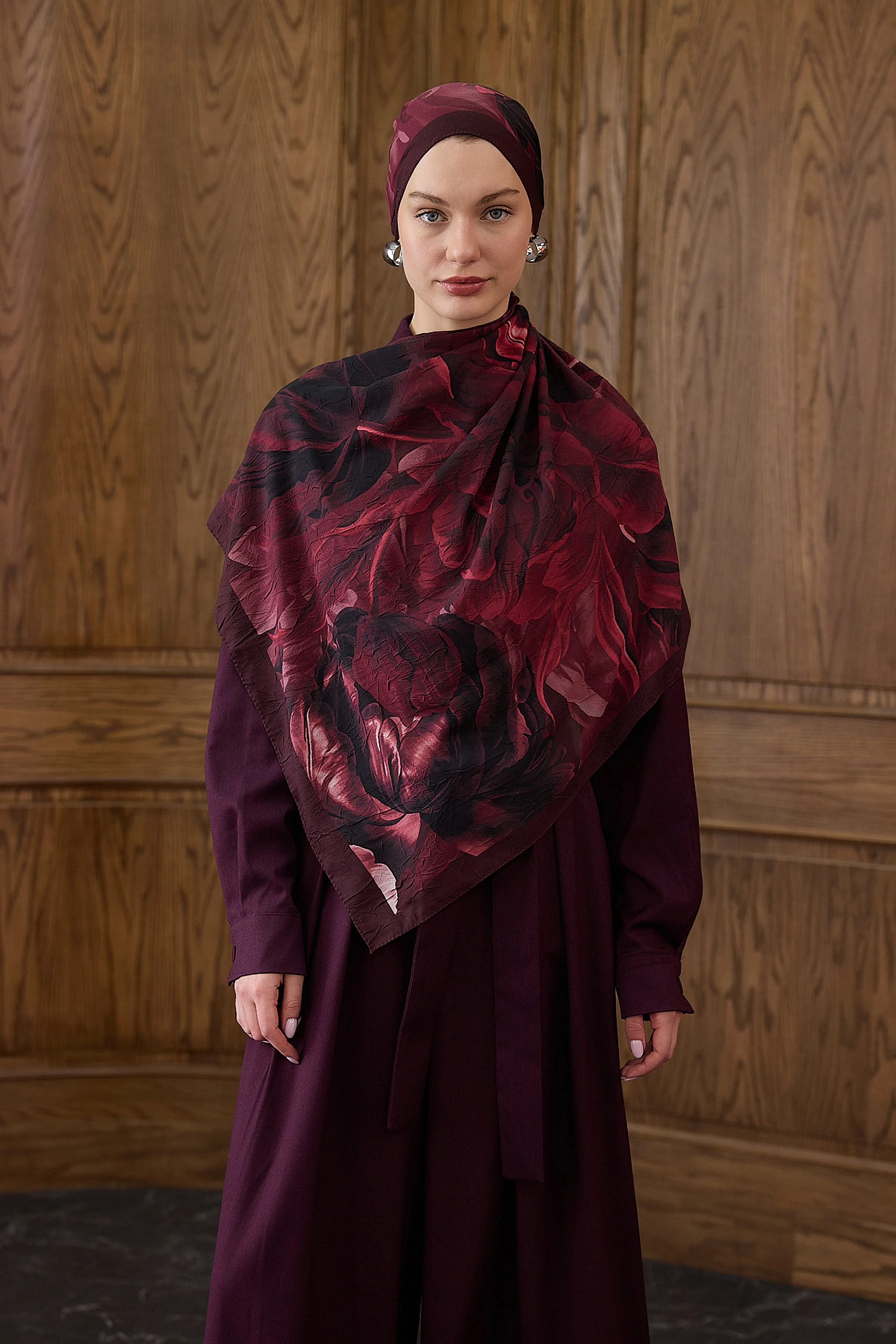 Bambu Kraş Şal 7009 - Bordo