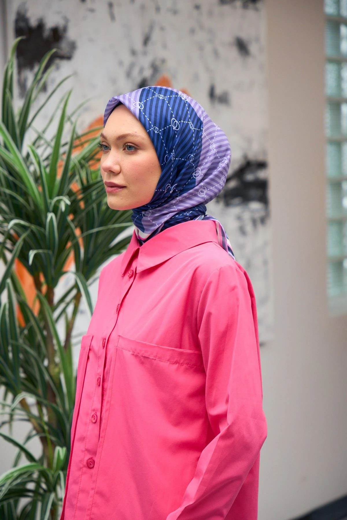 Harmony Collection Soft Eşarp Lacivert Lila 1176-02