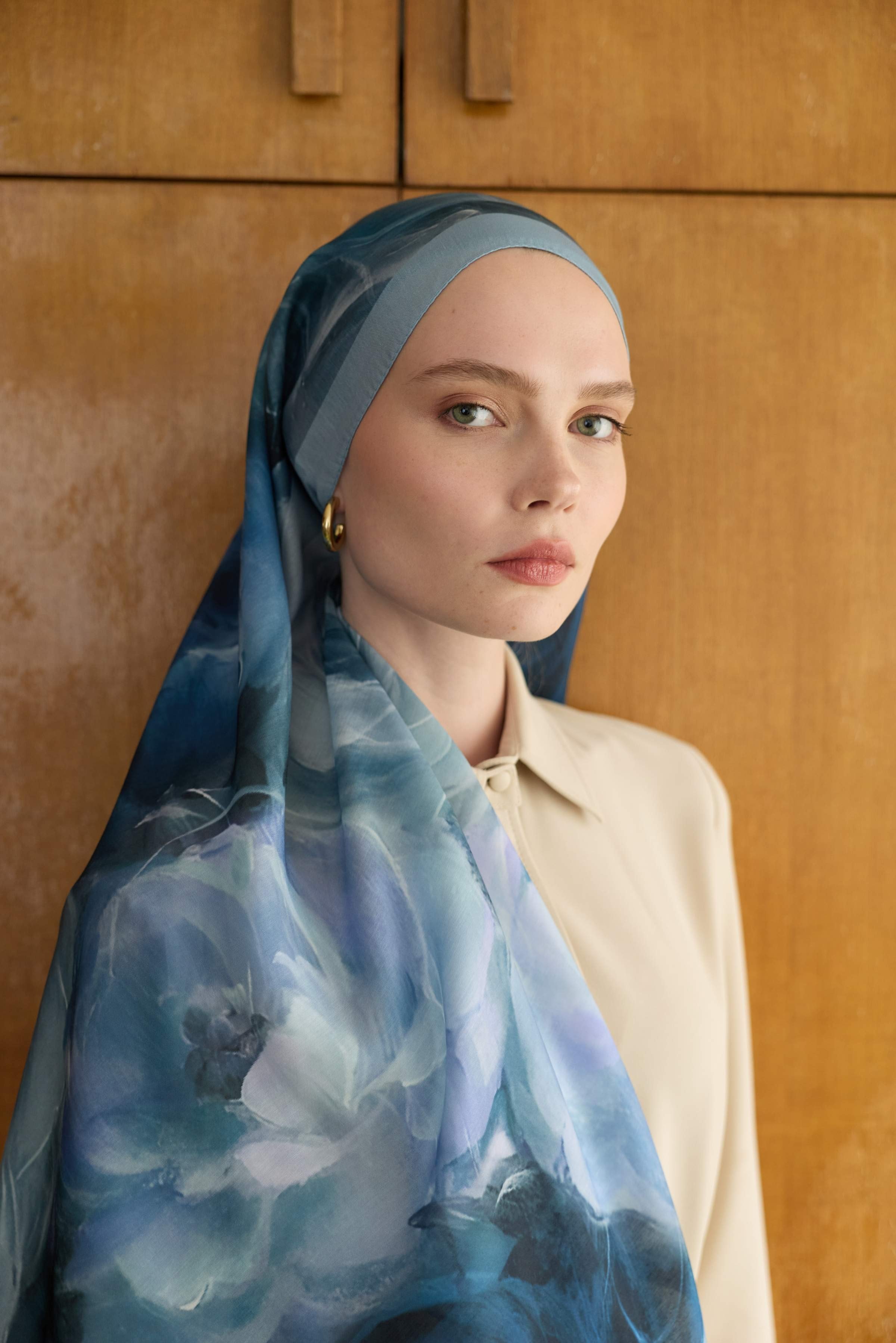 Winter Bloom Soft Şal 3068-10097 - Mavi