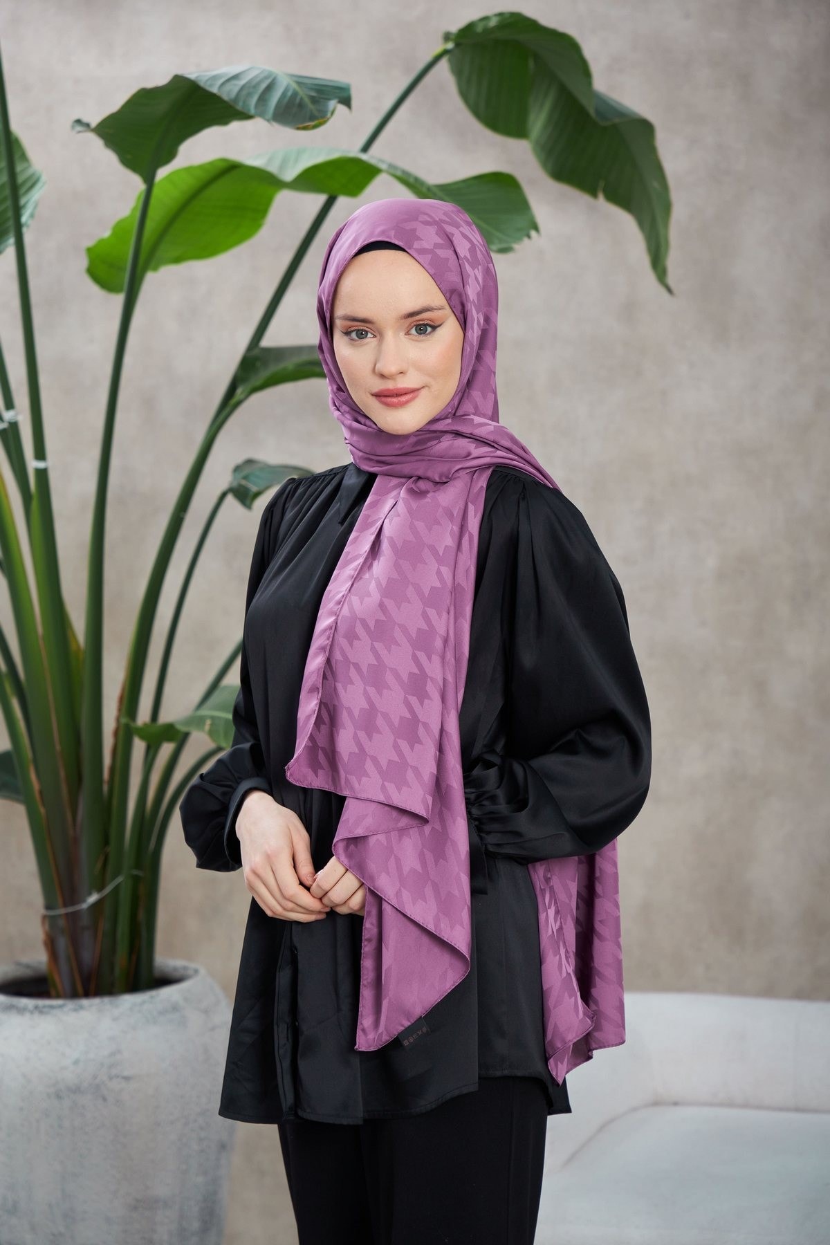 Neo Kazayağı Desen İpeksi Jakar Şal Menekşe 9010-21