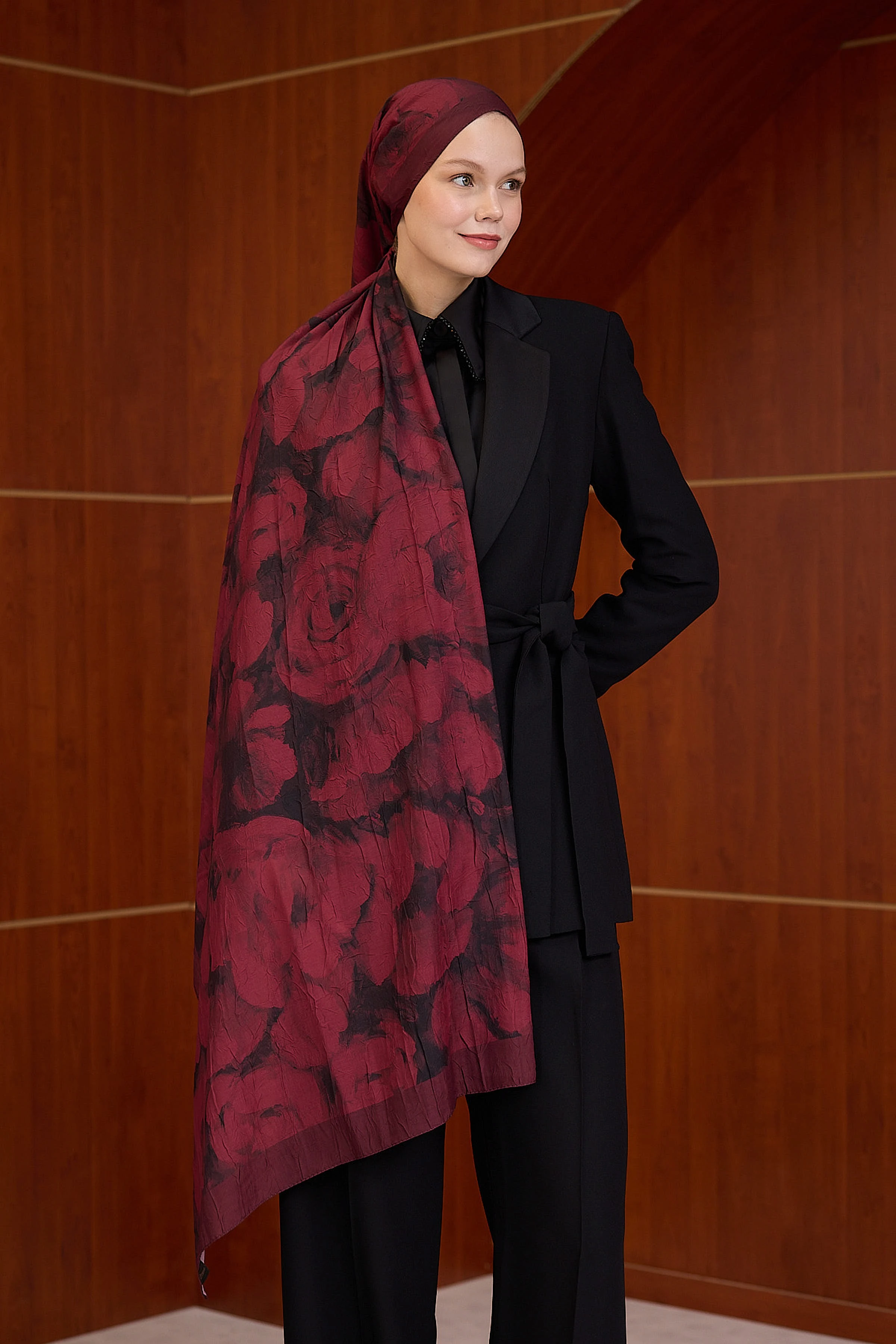 Bambu Kraş Şal 7004 - Bordo