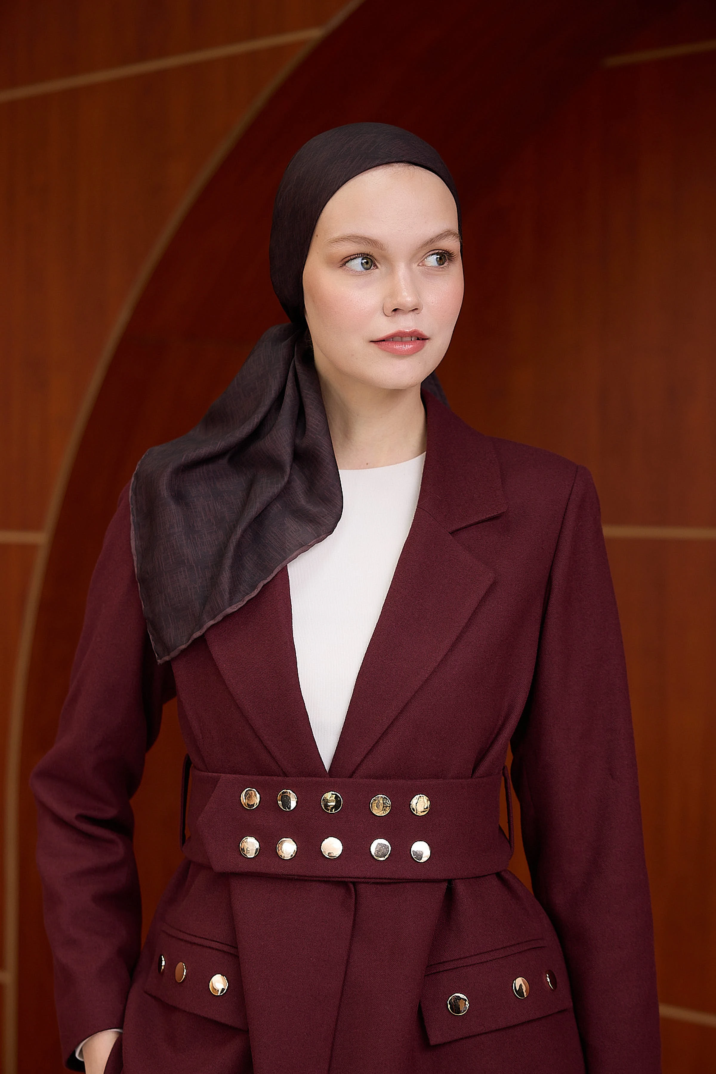 Winter Bloom Soft Eşarp 1240 - Mürdüm