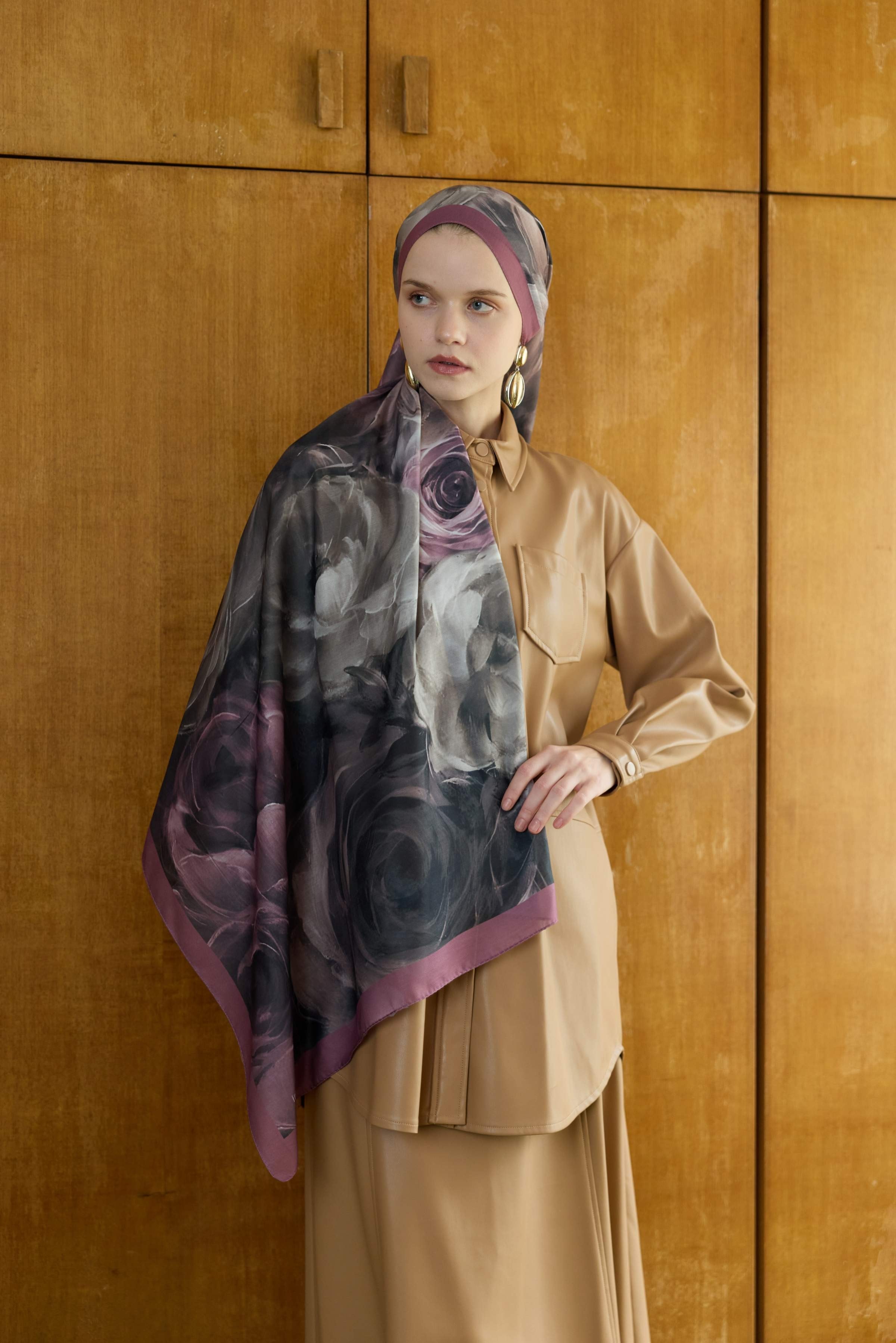 Winter Bloom Soft Şal 3068-10097 - Gül Kurusu