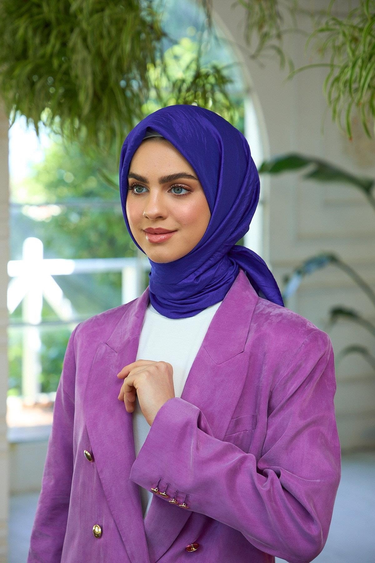 Düz Desen Vual Eşarp Parlament Vual İpek Eşarp - 10100-14