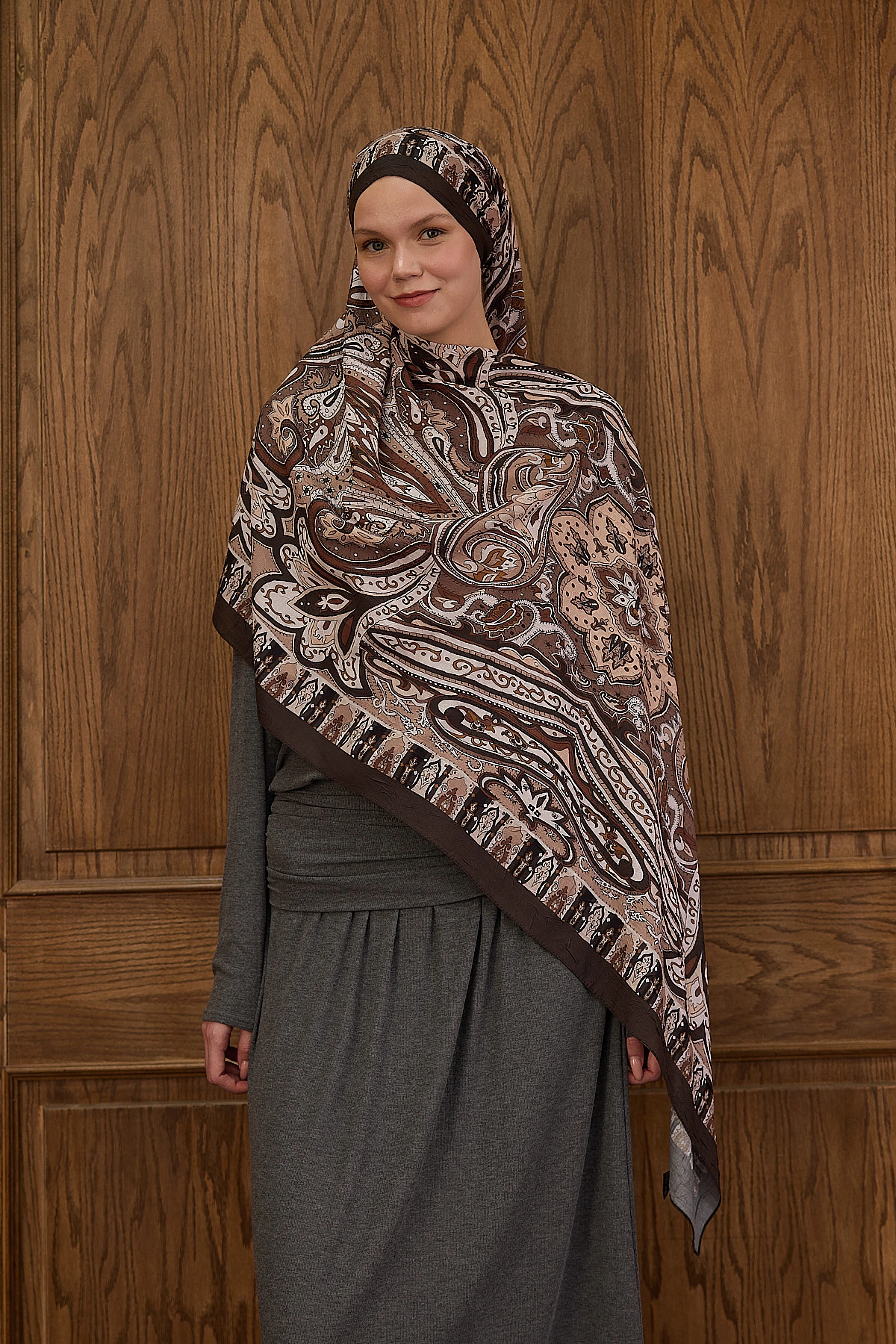 Bambu Kraş Şal 7002 - Acı Kahve