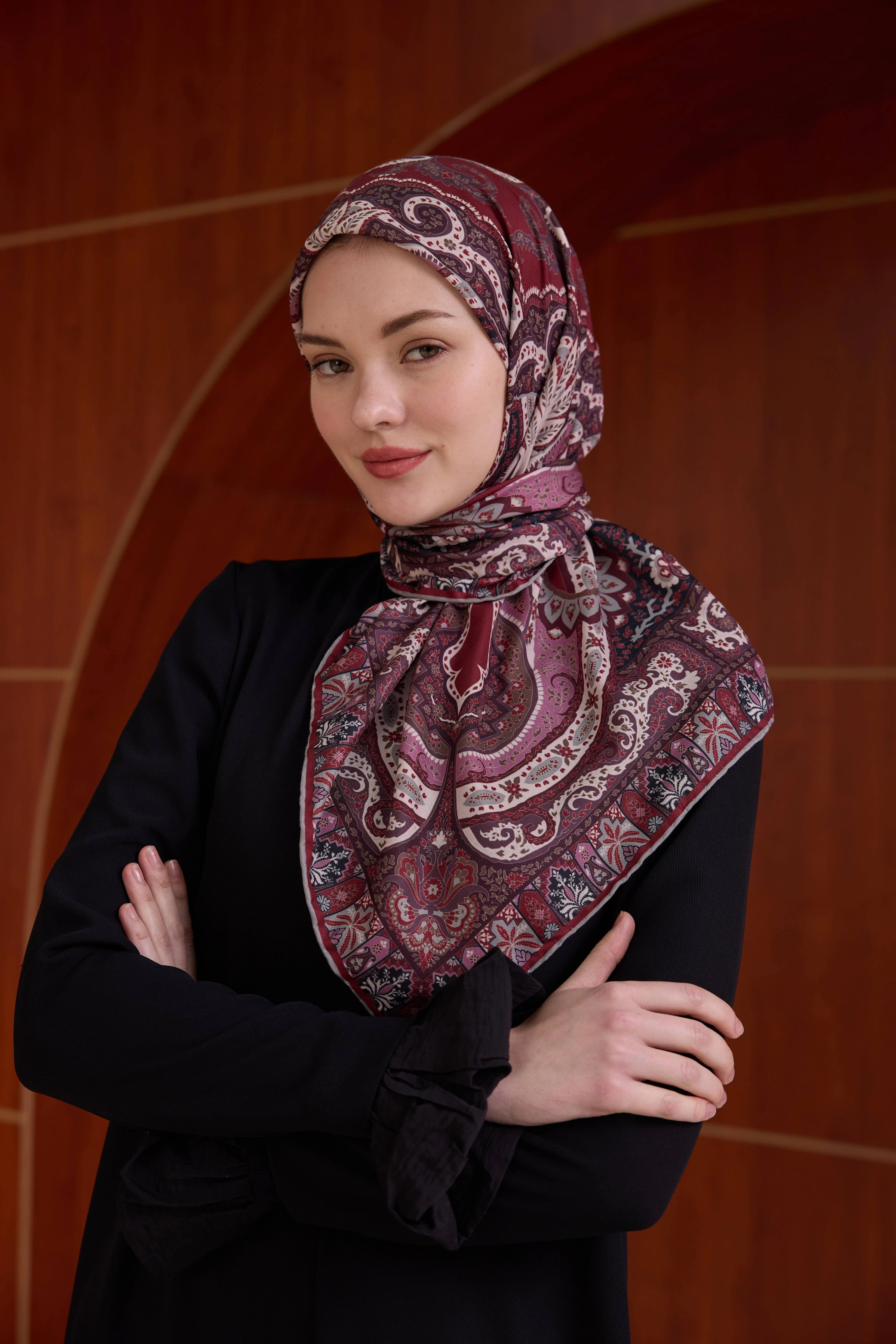 Winter Bloom Soft Eşarp 1241 - Mürdüm