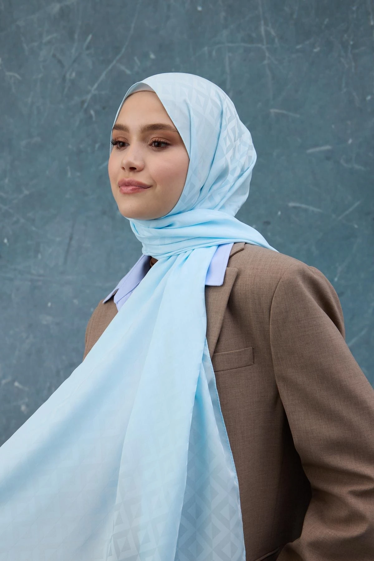 Fall Winter İpeksi Jakar Şal Bebe Mavi 9019-15